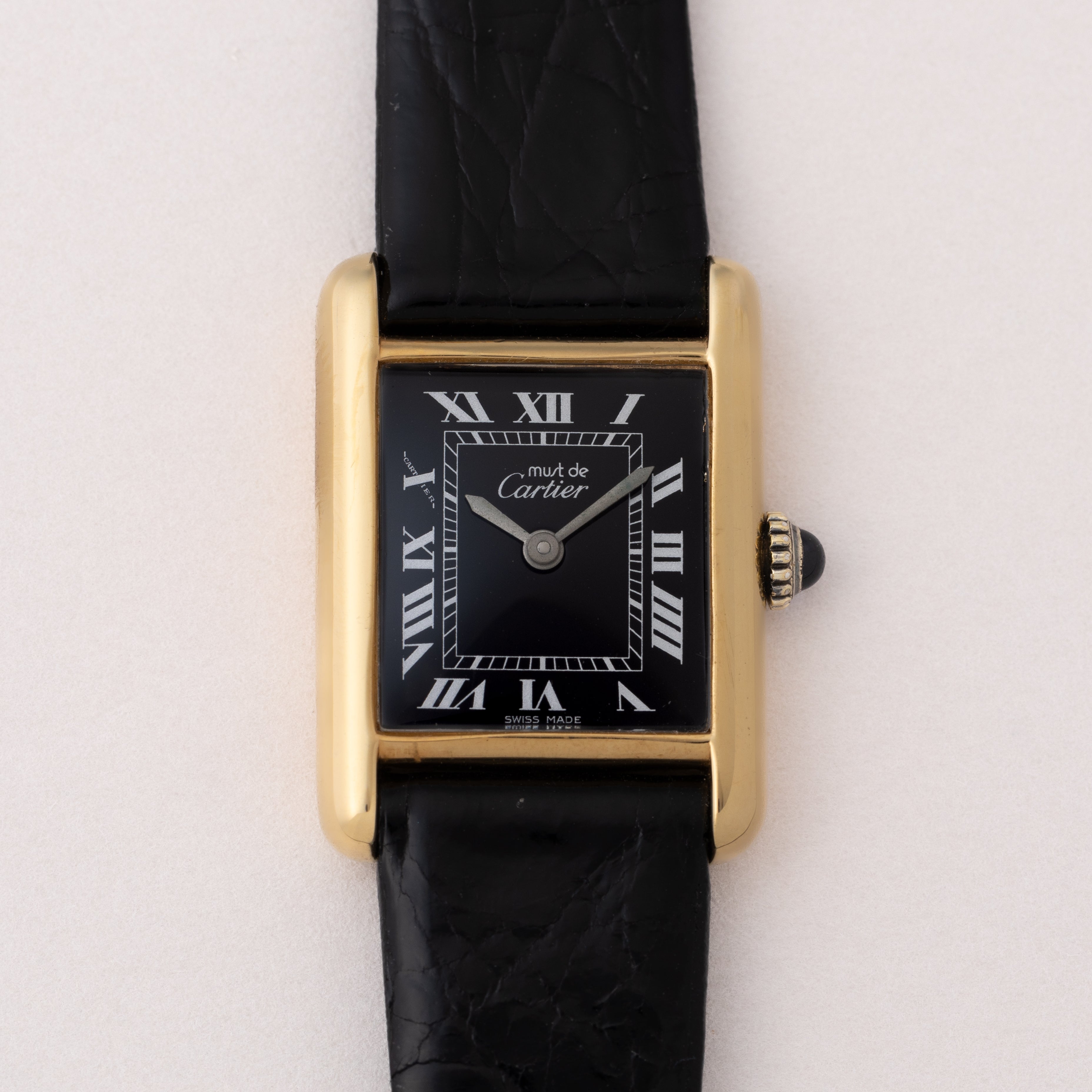 カルティエ マストタンク SMサイズ ブラックローマンダイヤル 1980年代