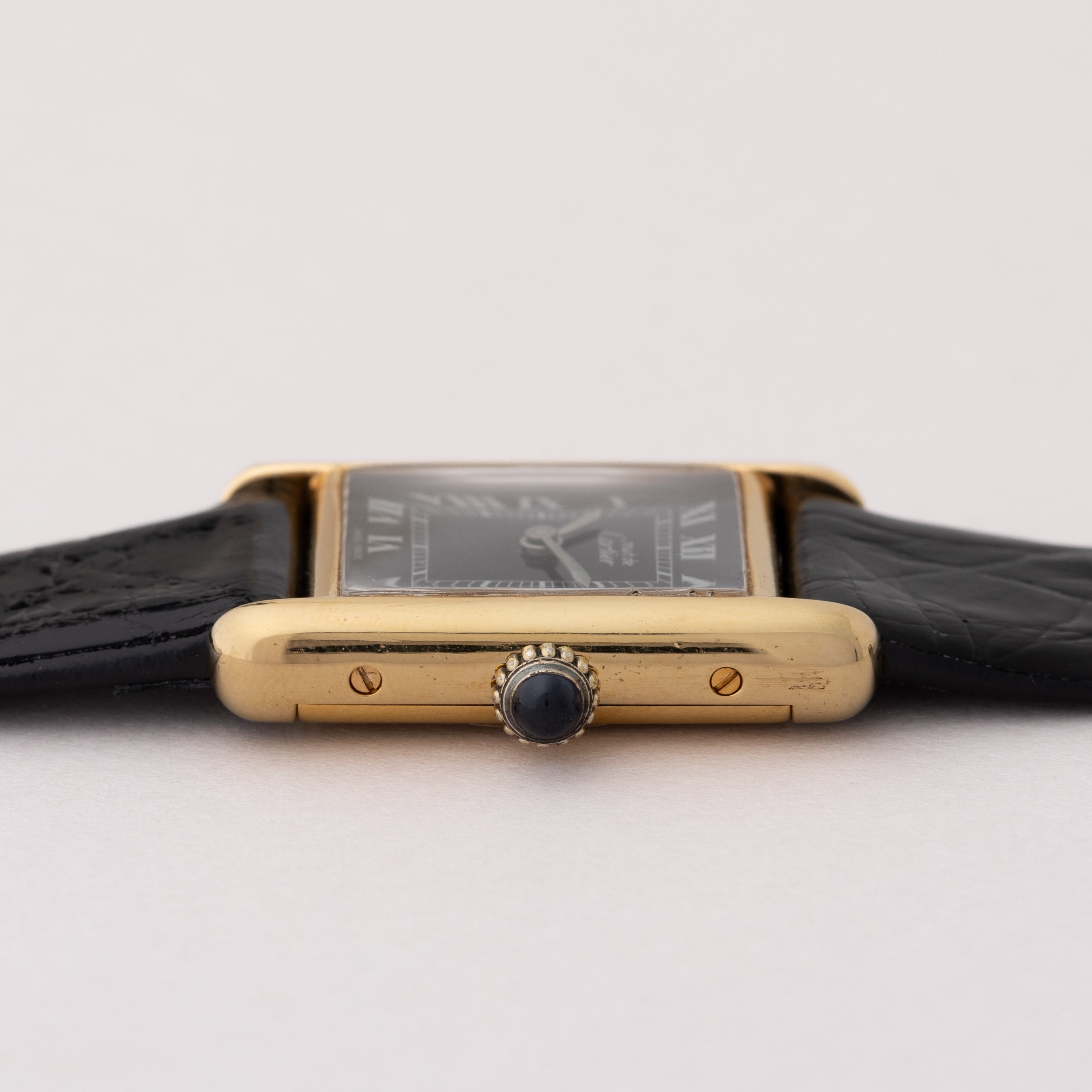 カルティエ マストタンク SMサイズ ブラックローマンダイヤル 1980年代