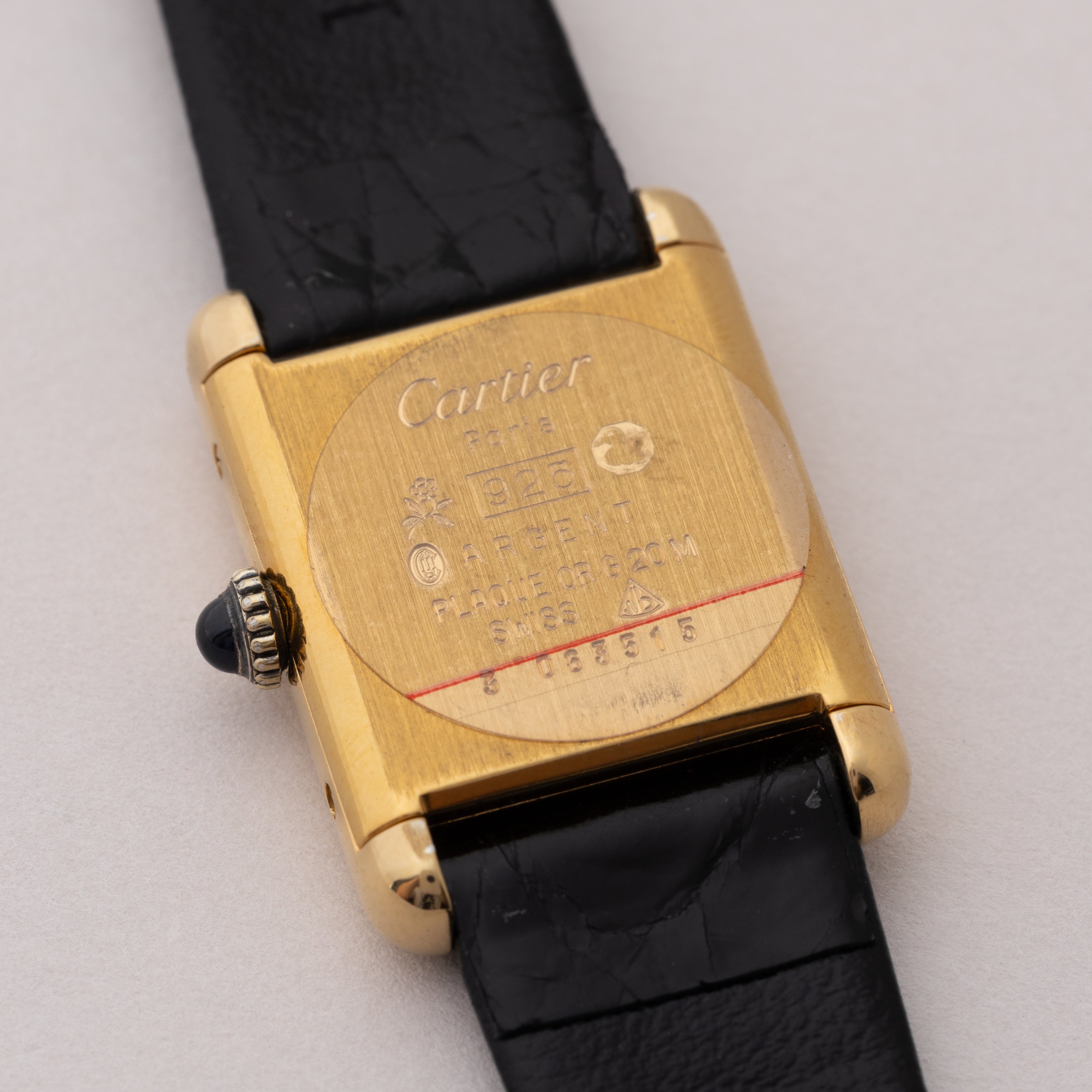 カルティエ マストタンク SMサイズ ブラックローマンダイヤル 1980年代