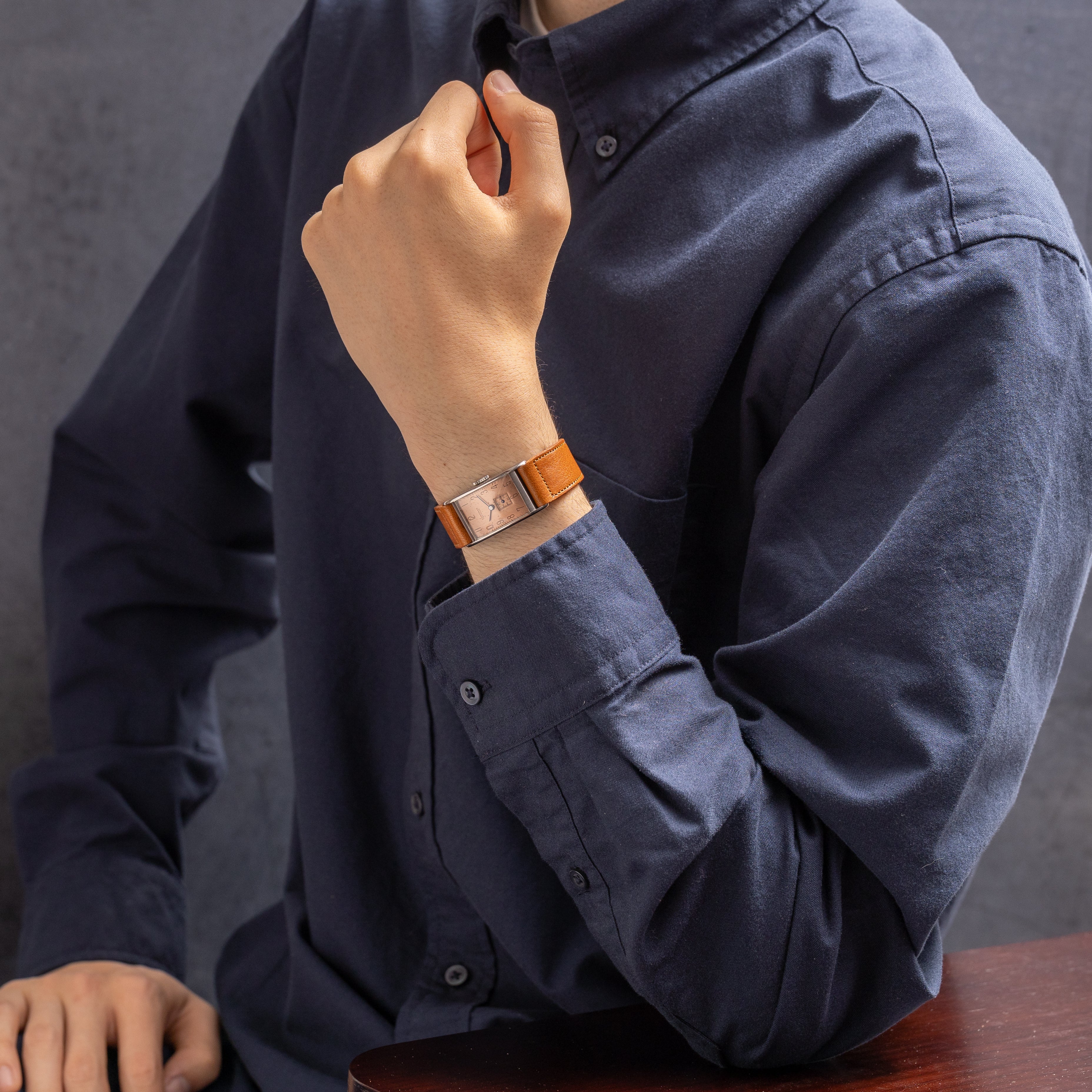 ロンジン レクタンギュラー 手巻き Cal.9L カッパーダイヤル 1940年代 ステイブライトケース