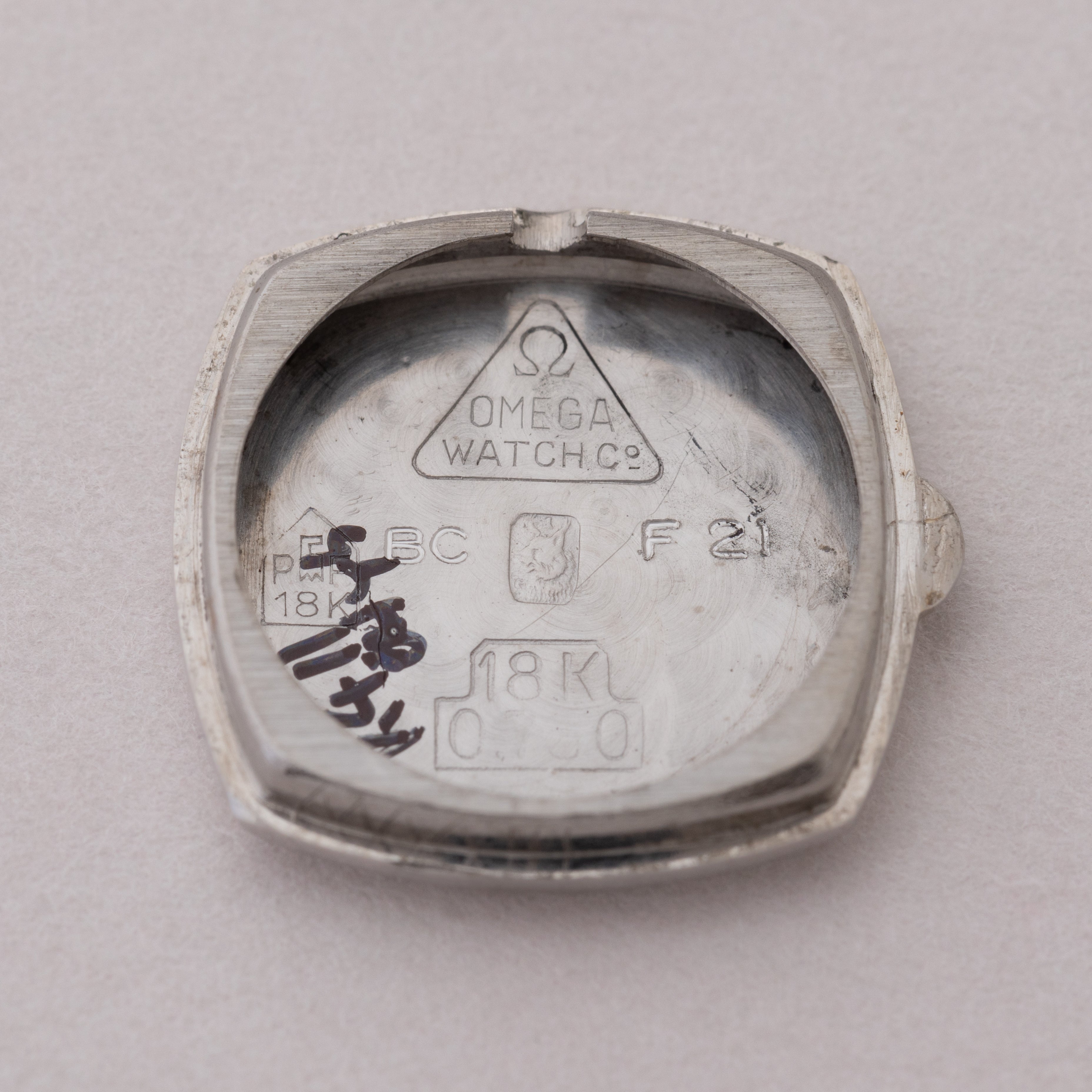 オメガ 18金無垢ホワイトゴールド レディースウォッチ 1967年製 MEISTERダブルネーム 箱付き