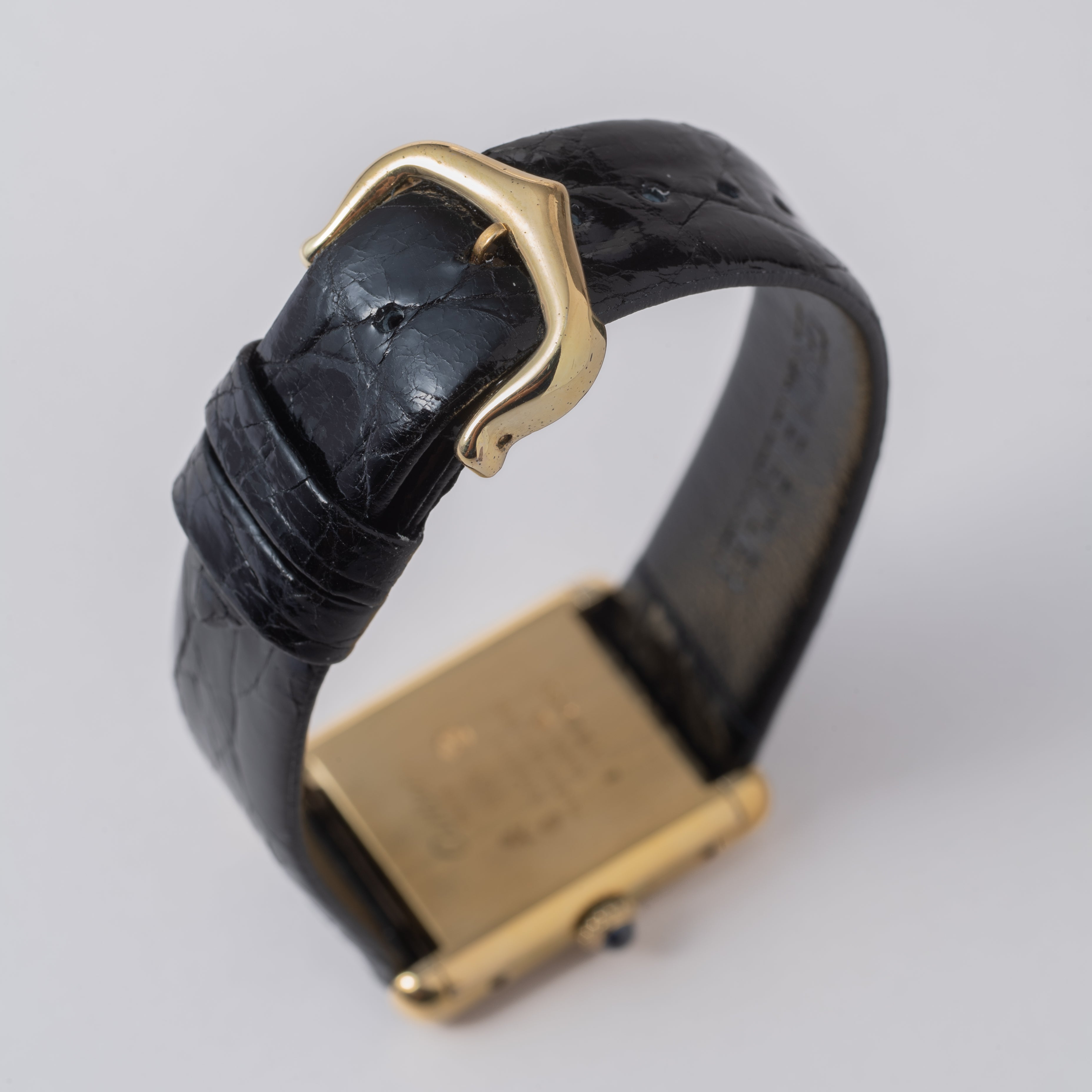 カルティエ マストタンク LMサイズ ブラックローマンダイヤル 1980年代