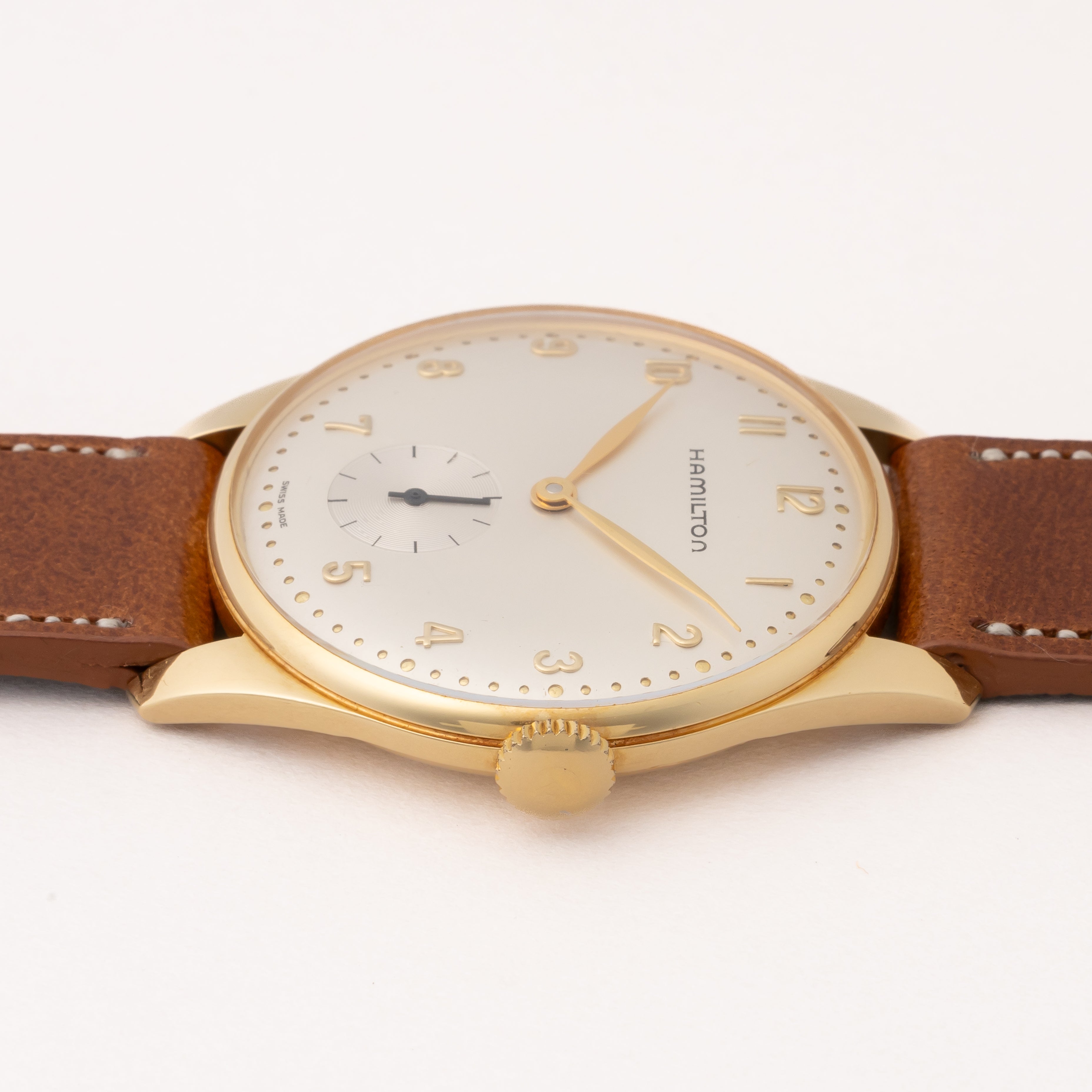 ハミルトン 18金無垢 ラウンドケース アラビアダイヤル 1990年代製