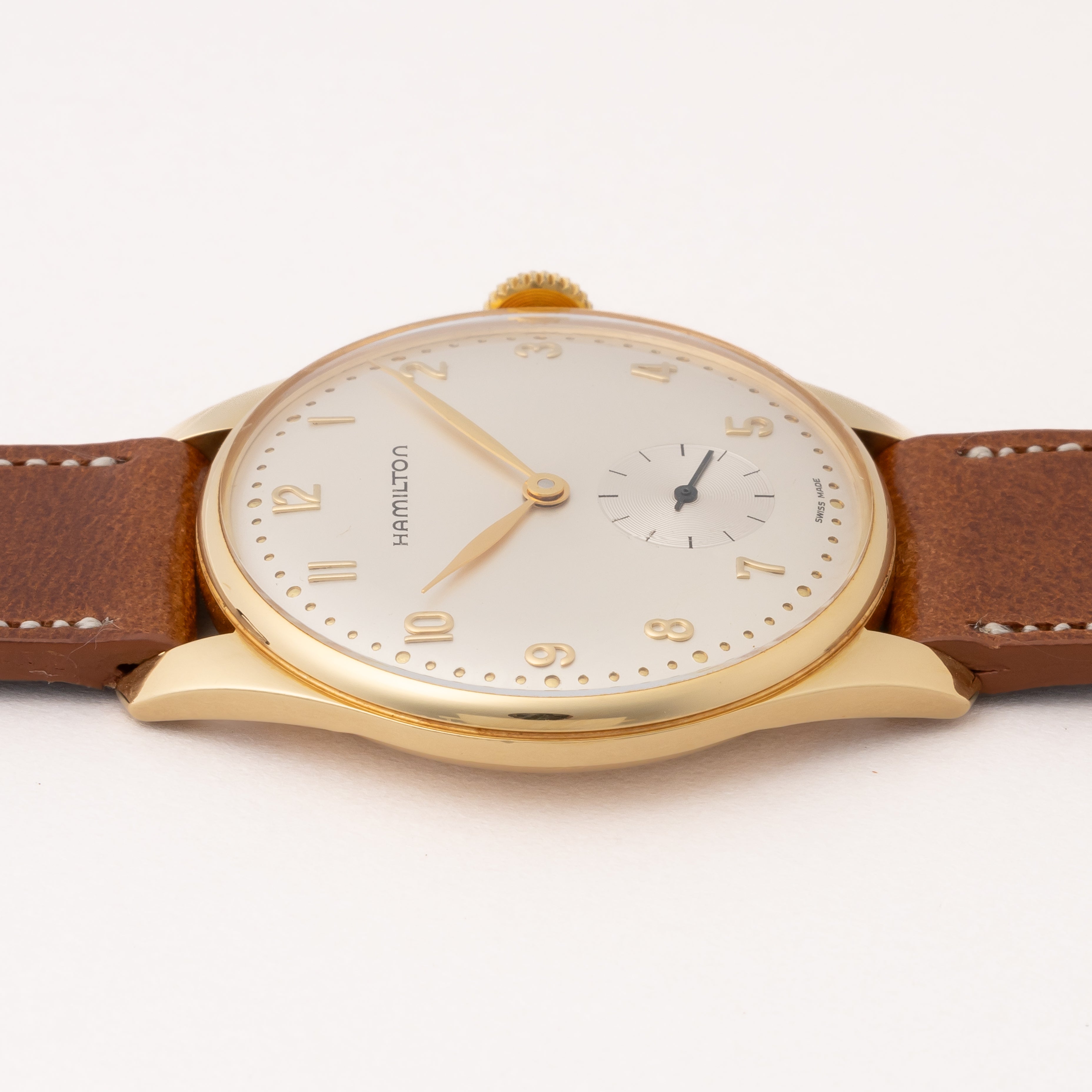 ハミルトン 18金無垢 ラウンドケース アラビアダイヤル 1990年代製