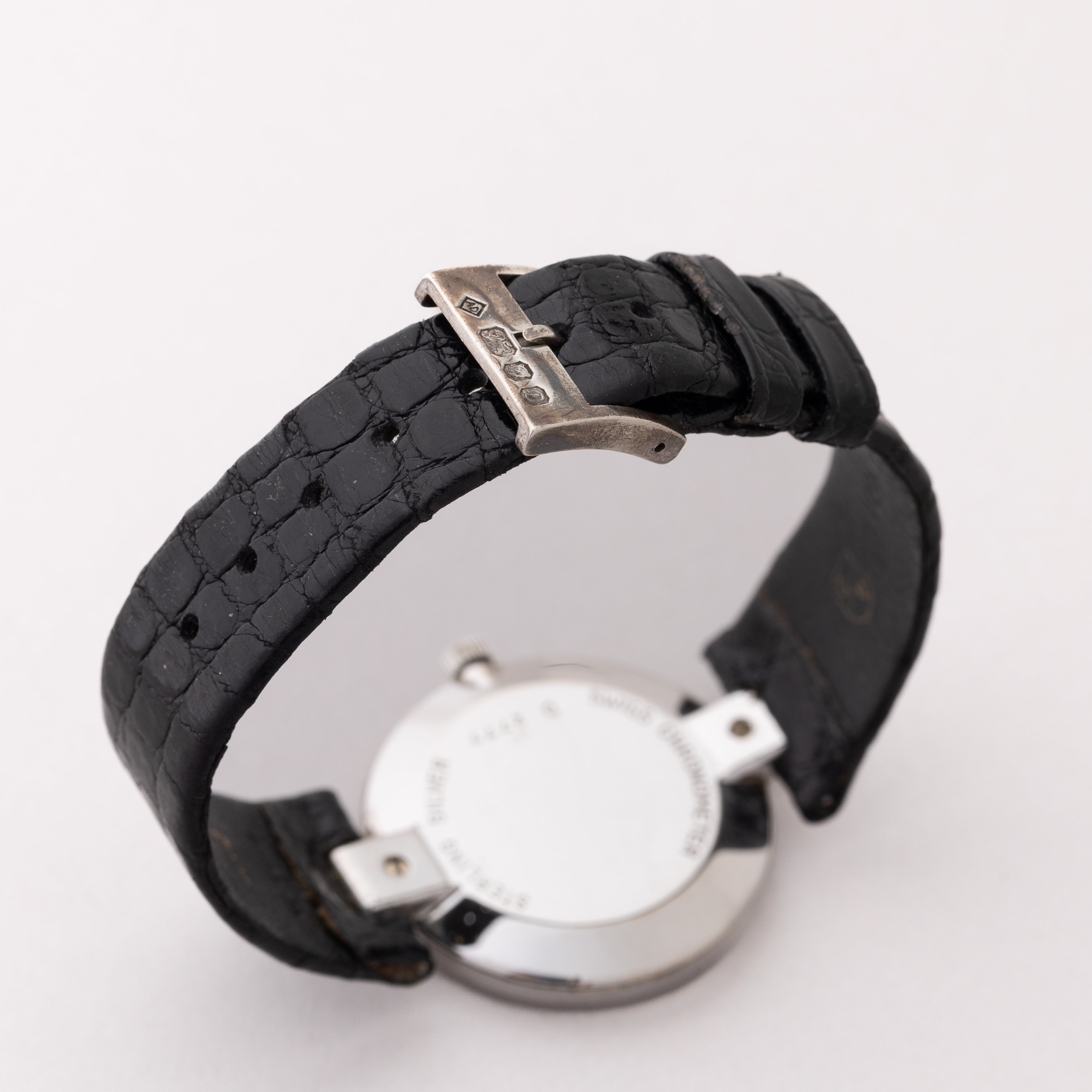 ダンヒル 銀無垢ラウンドケース 手巻きクロノメーター 1980年代製 アラビアダイヤル