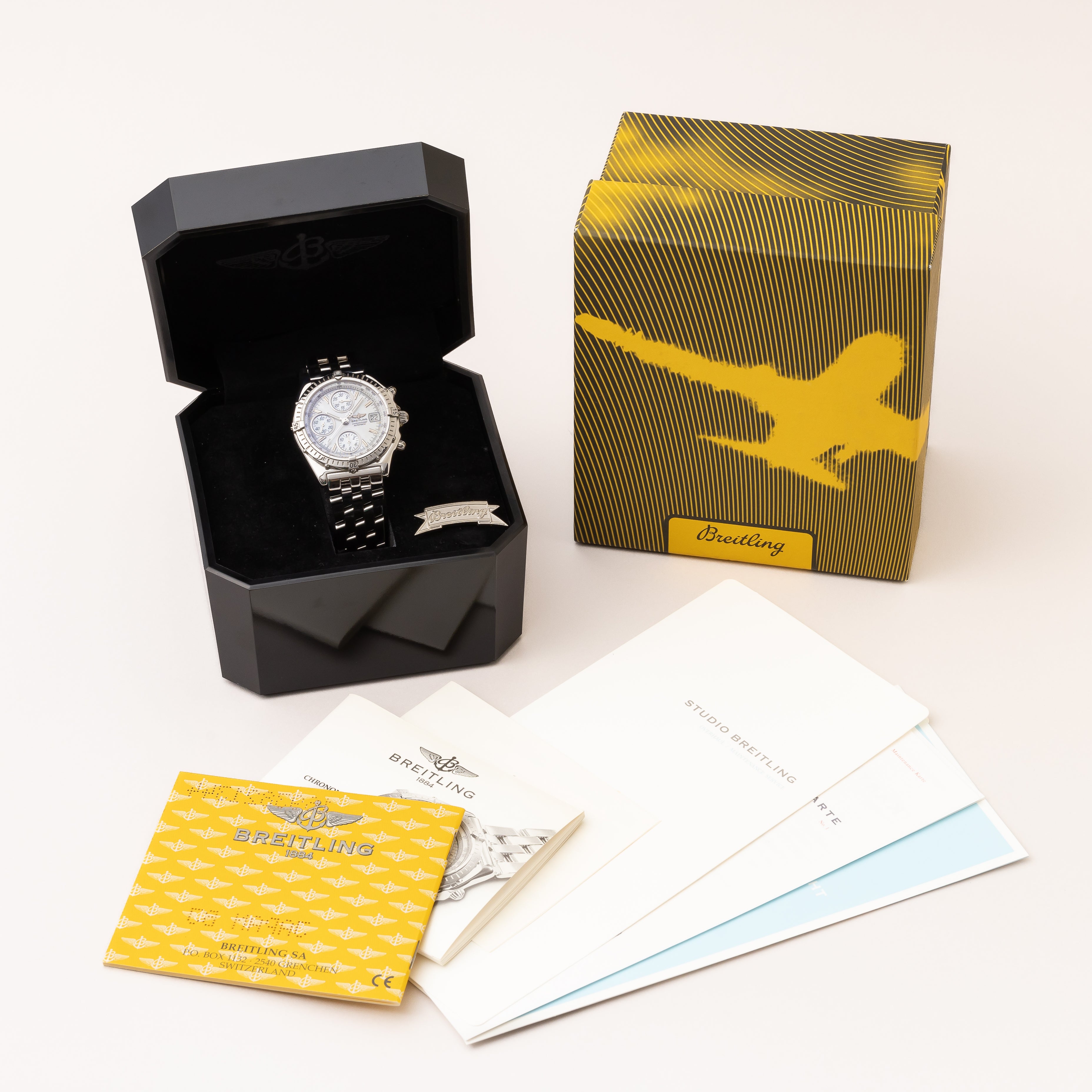 ブライトリング クロノマット シェルダイヤル 箱、2000年ギャラ付き