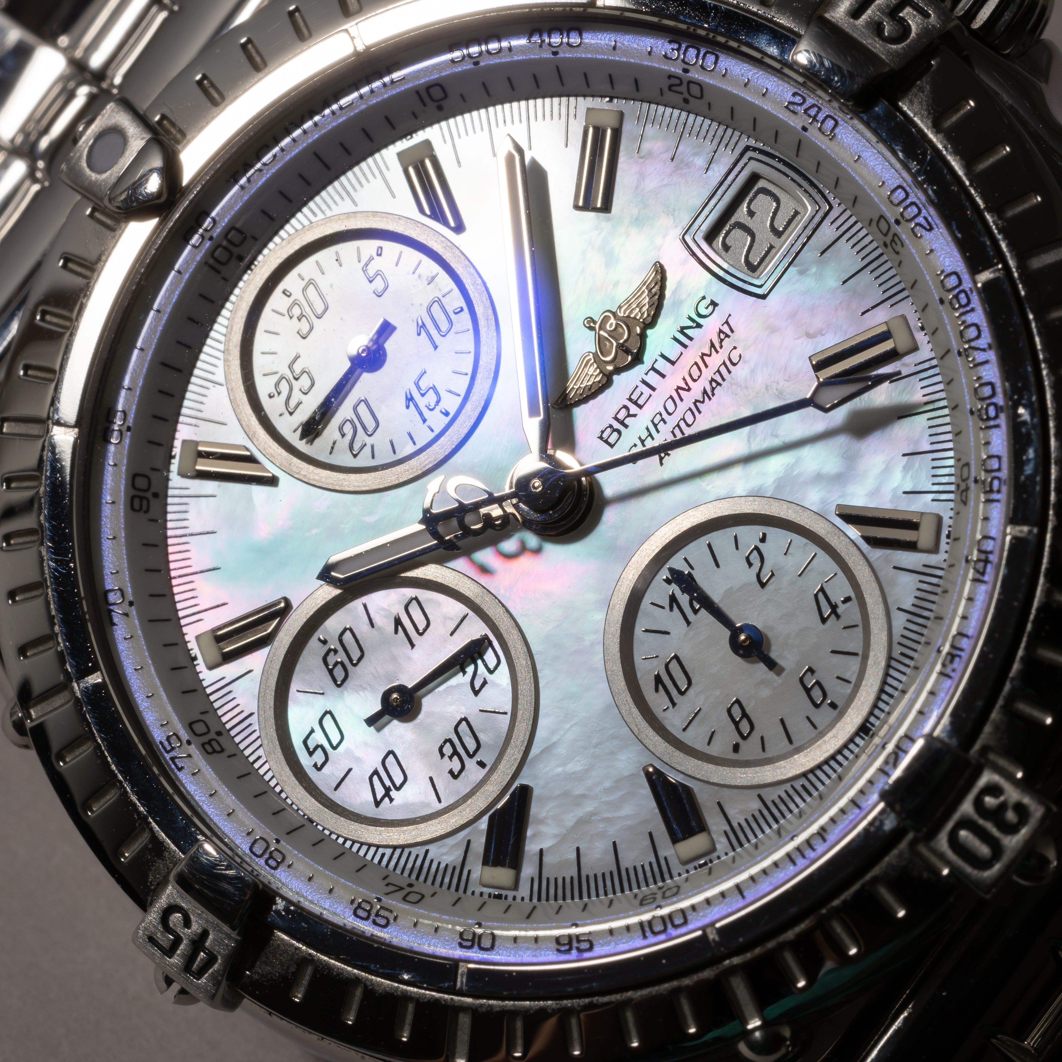 ブライトリング クロノマット シェルダイヤル 箱、2000年ギャラ付き