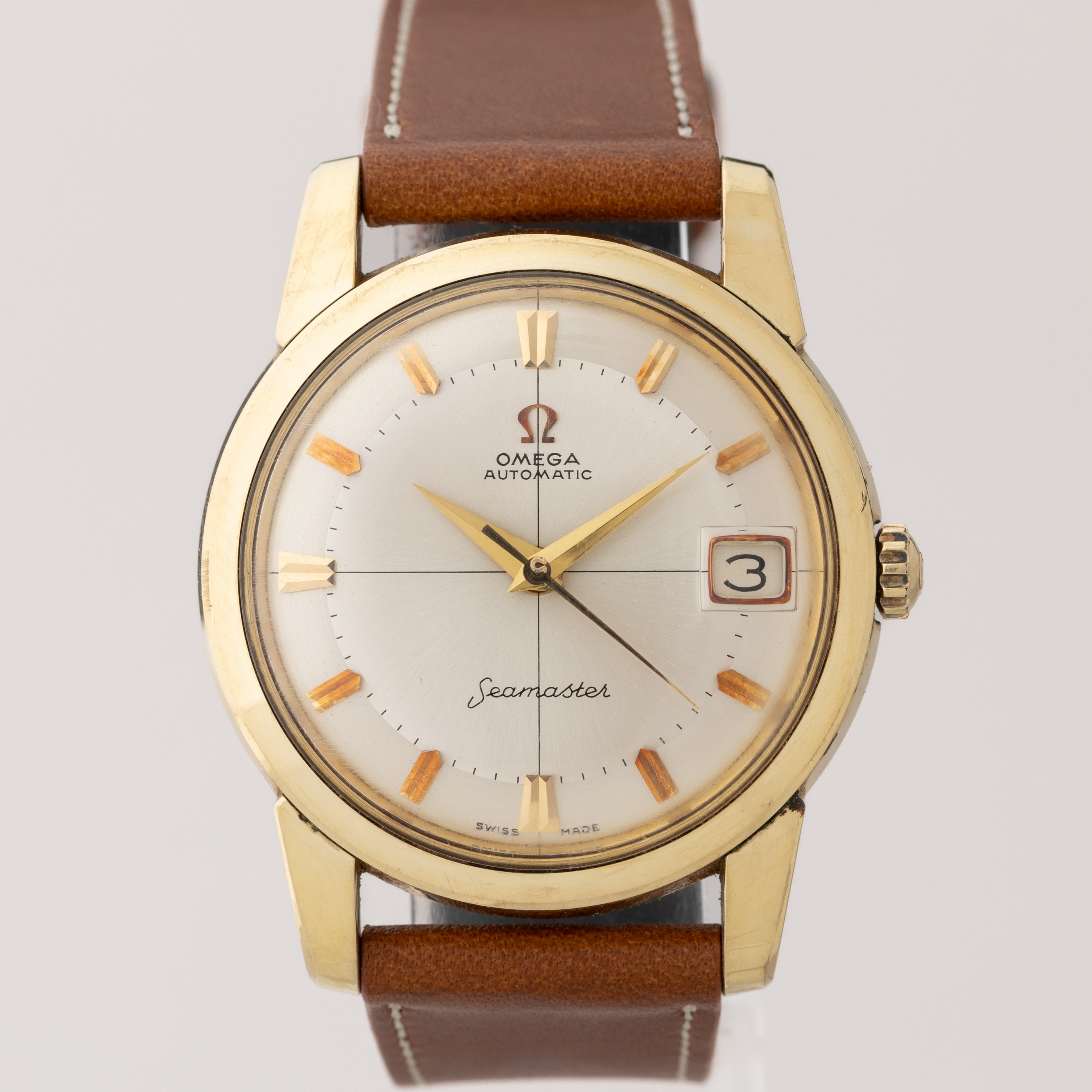 オメガ シーマスター 1962年製 金張り クロスライン ツートーンダイヤル