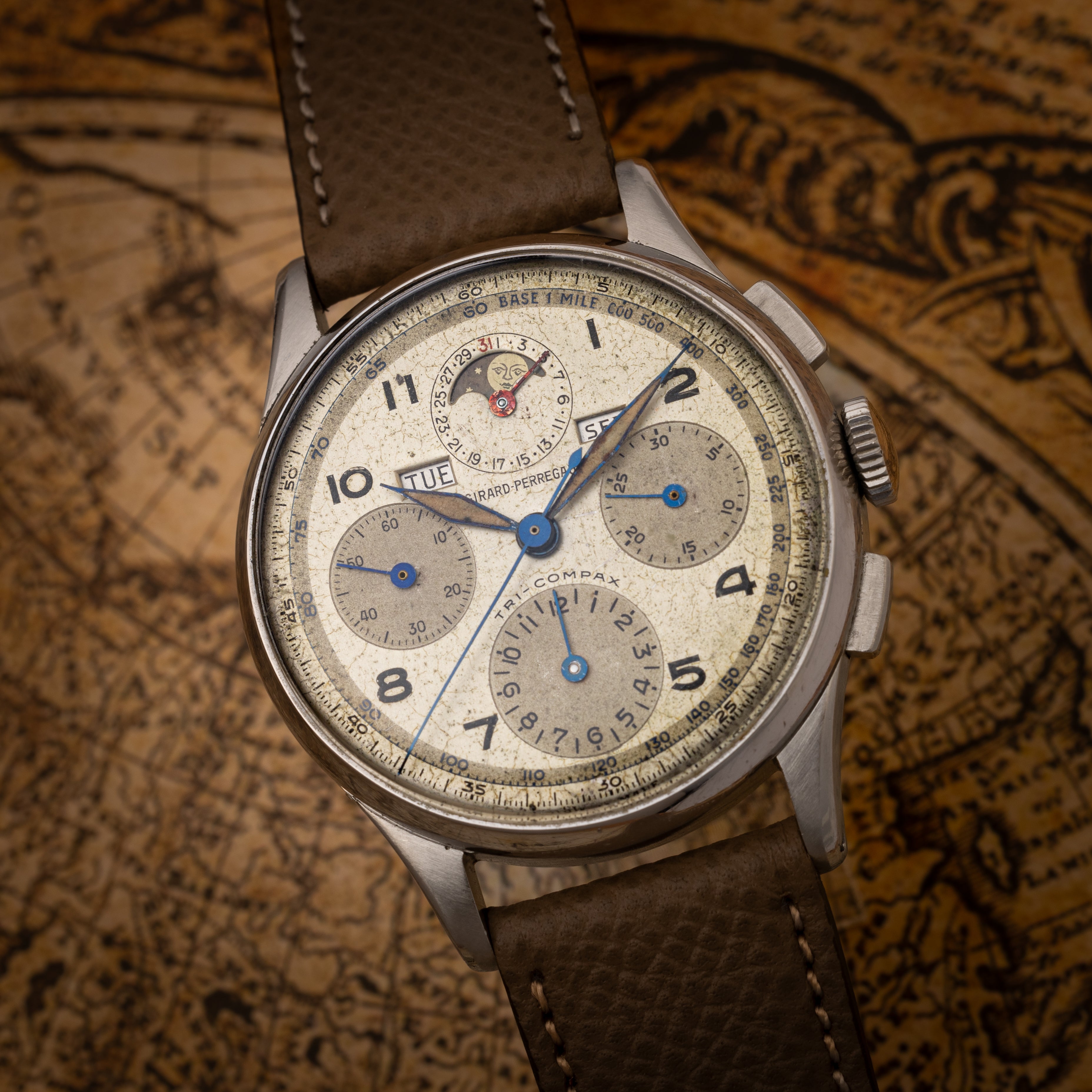 ジラール・ペルゴ トリコンパックス トリプルカレンダームーンフェイズクロノグラフ Cal.287 1940年代製