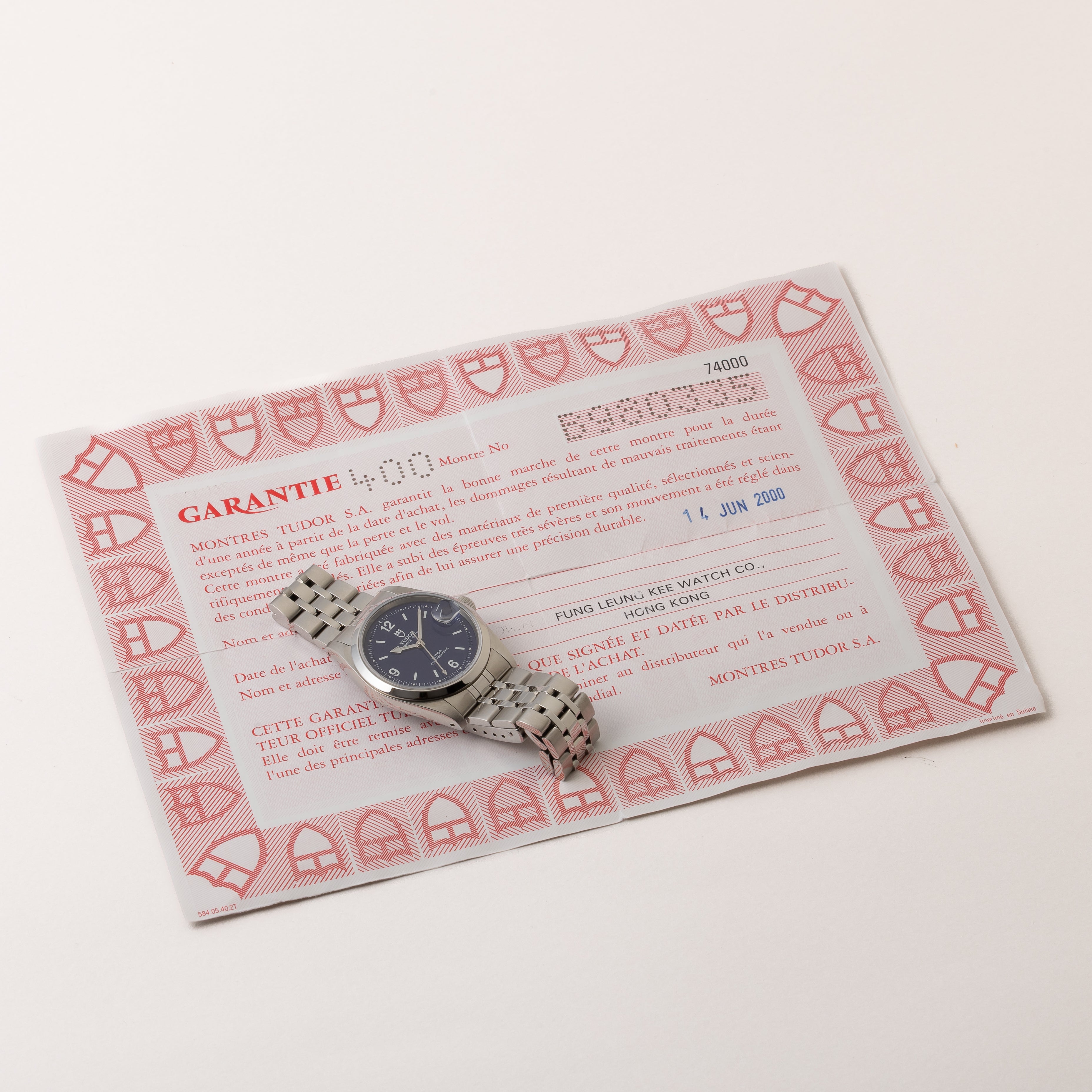 チューダー プリンスデイト 1997年製 ダークブルー 純正ステンレスブレス ギャラ付き