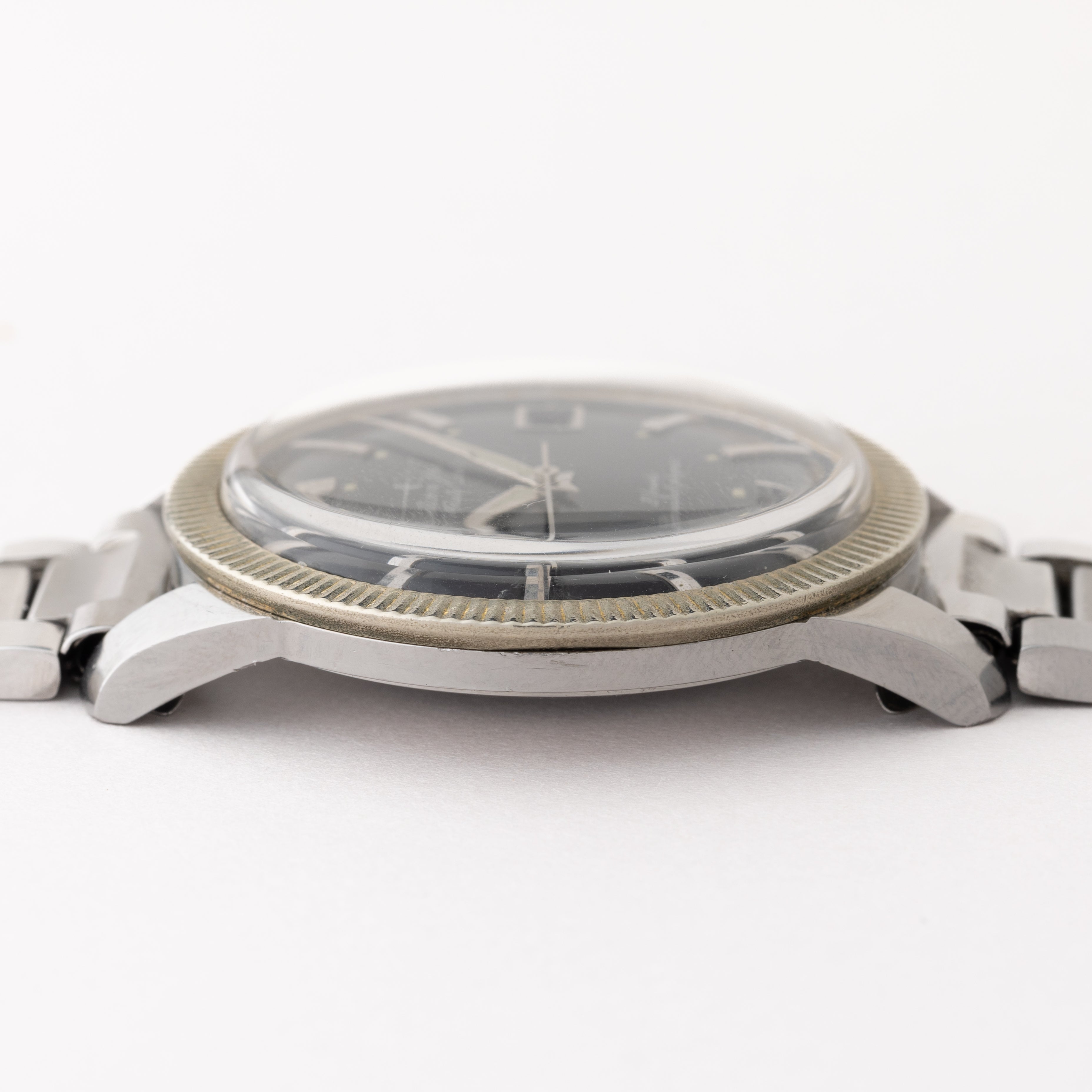 シチズン ジェット 40㎜ビッグケースブラック 1963年製 ステンレスブレス