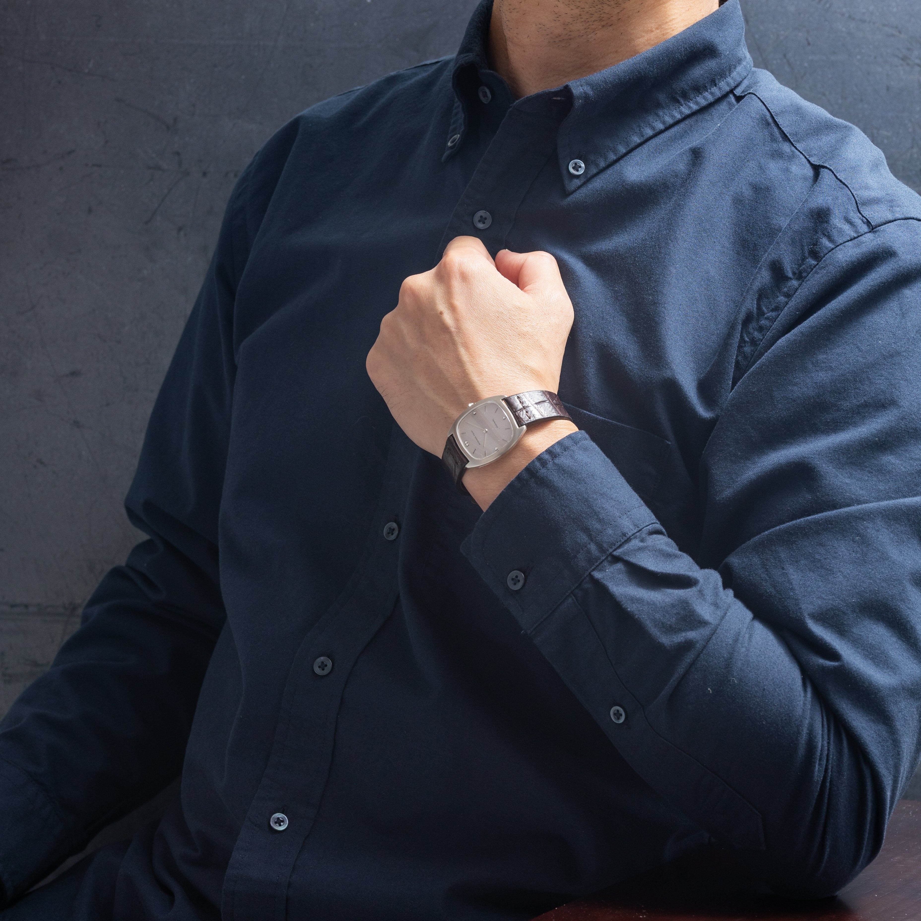 オーデマ・ピゲ Cライン18金無垢ホワイトゴールドケース5Pダイヤ 自動巻き スリム2針 1970年代製