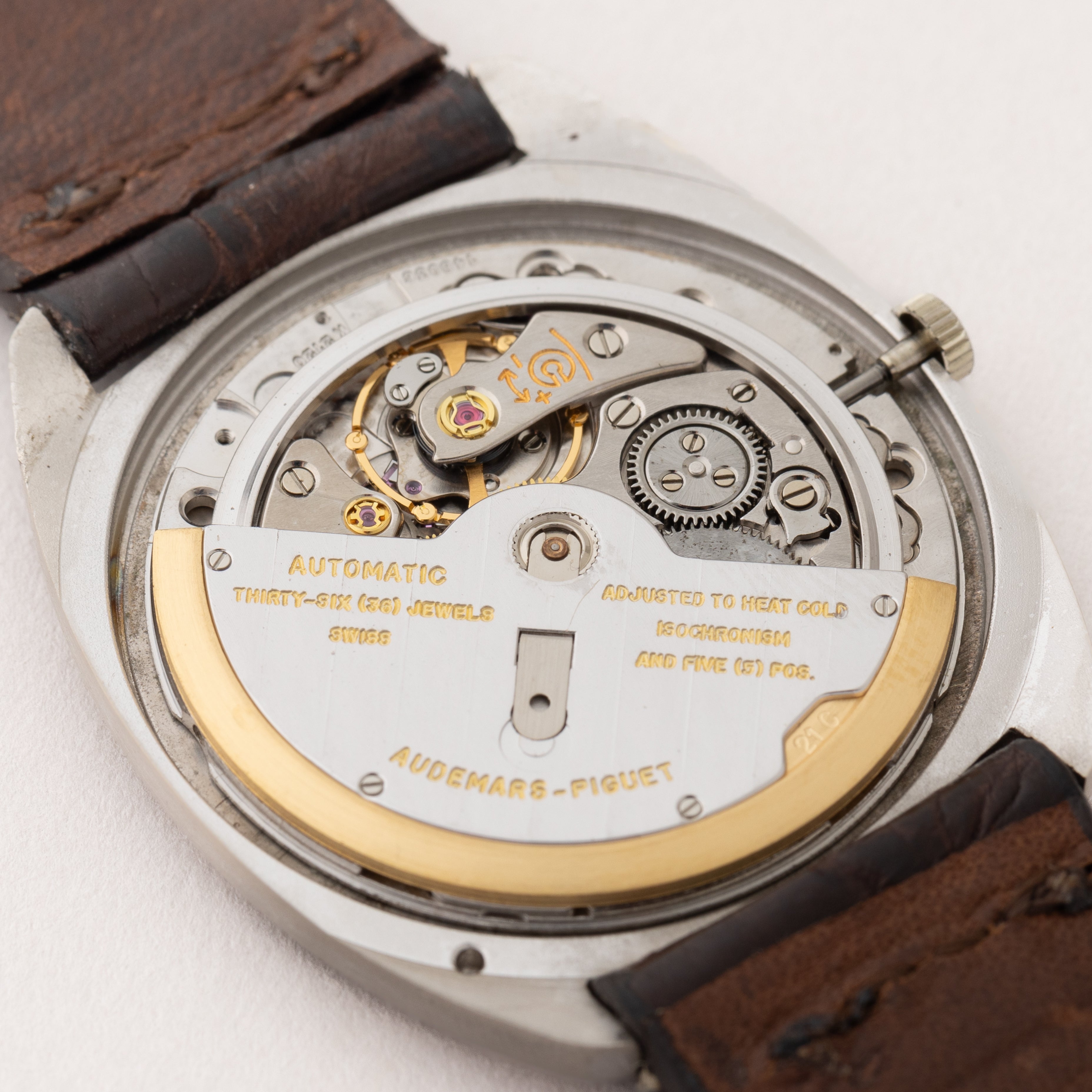 オーデマ・ピゲ Cライン18金無垢ホワイトゴールドケース5Pダイヤ 自動巻き スリム2針 1970年代製