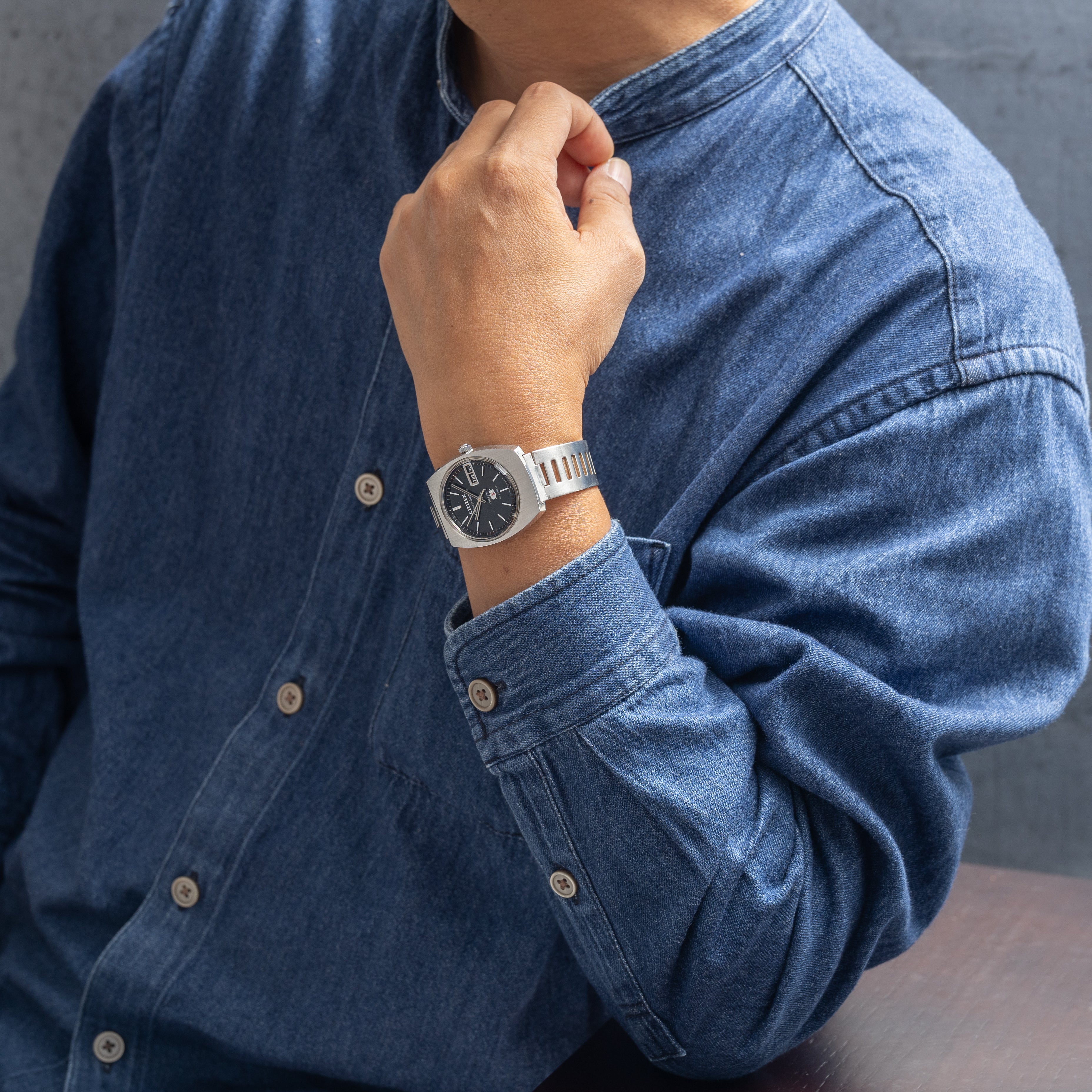 シチズン ダンディセブンカスタム 1969年製 自動巻き レコードダイヤル デイデイト ブレス付き