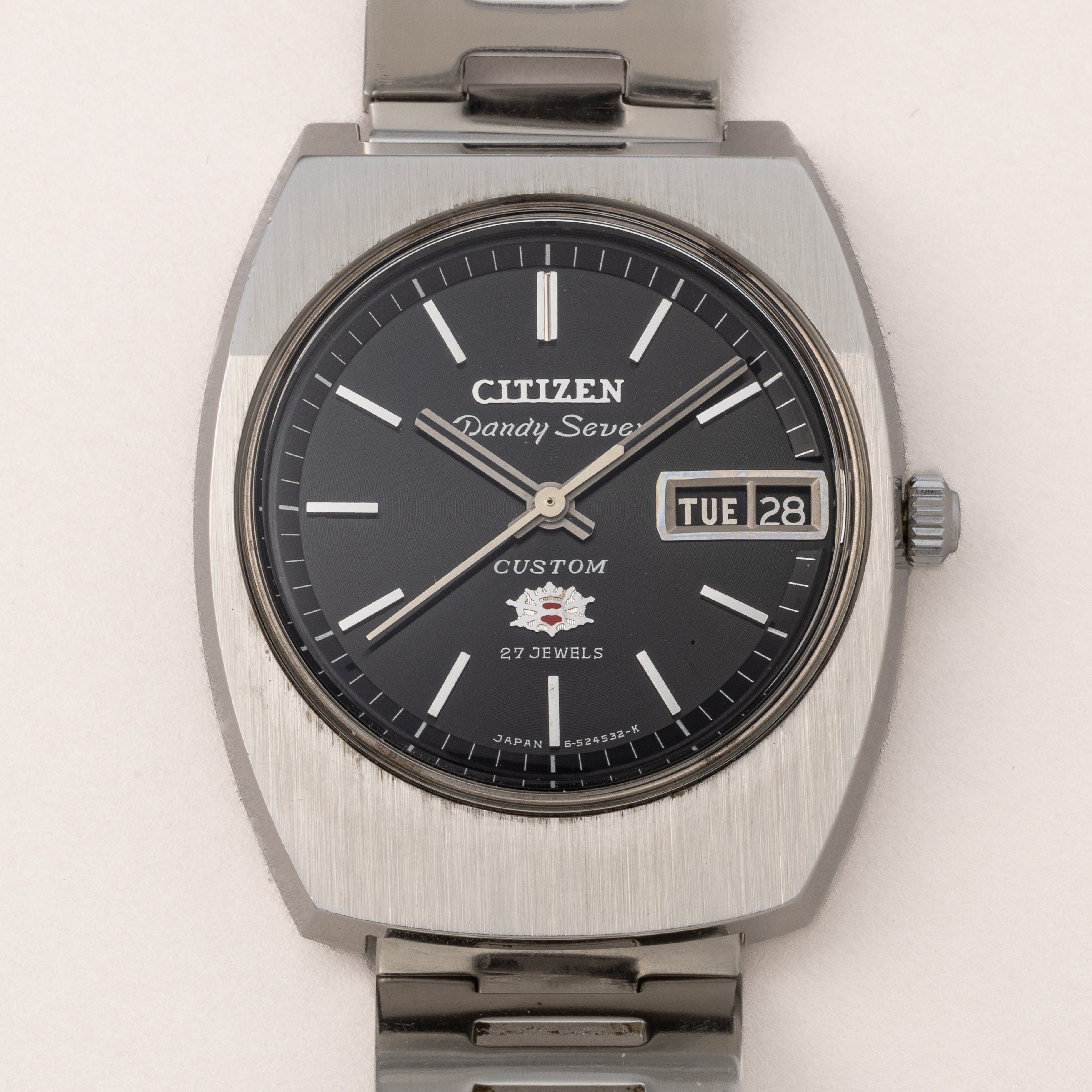 シチズン ダンディセブンカスタム 1969年製 自動巻き レコードダイヤル デイデイト ブレス付き