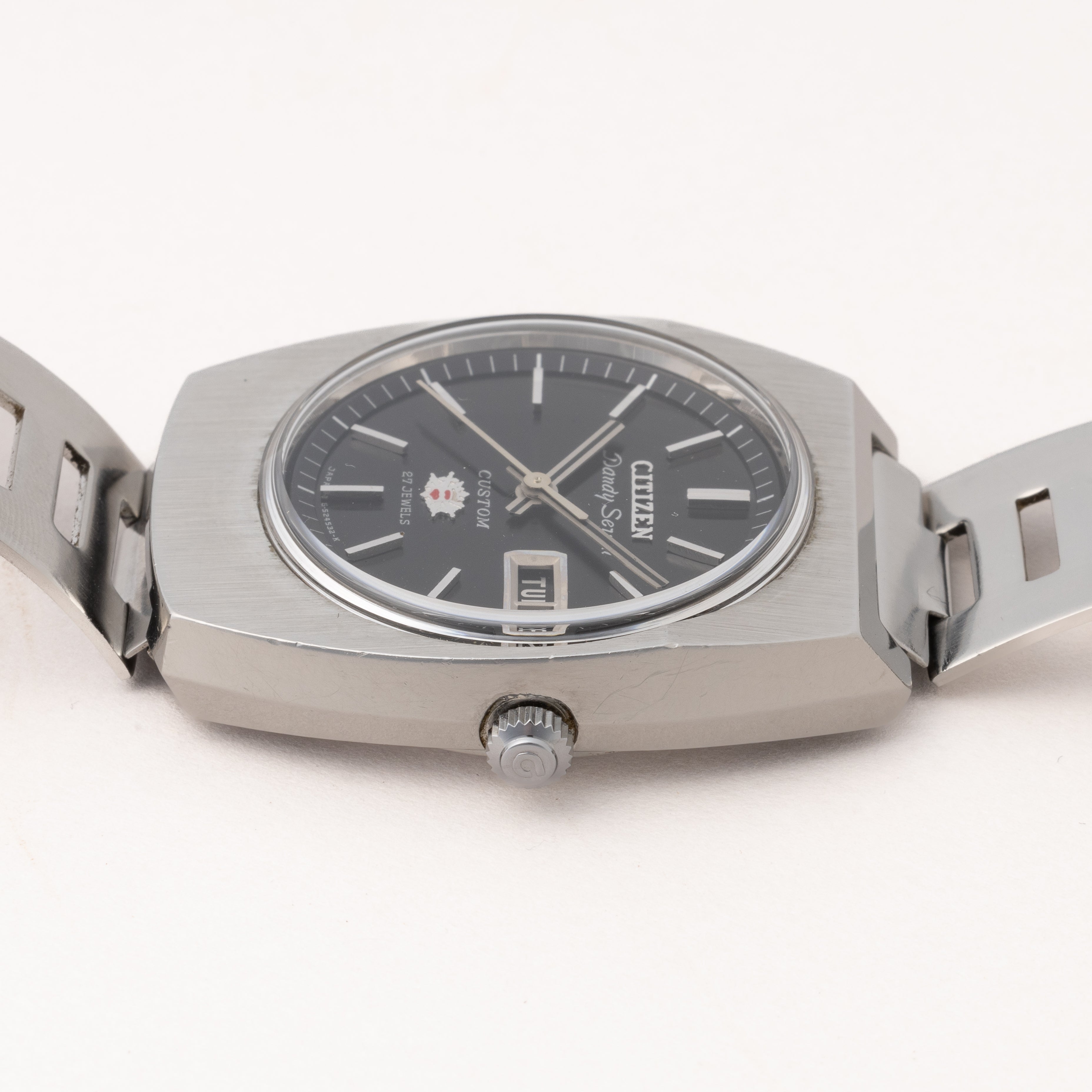 シチズン ダンディセブンカスタム 1969年製 自動巻き レコードダイヤル デイデイト ブレス付き