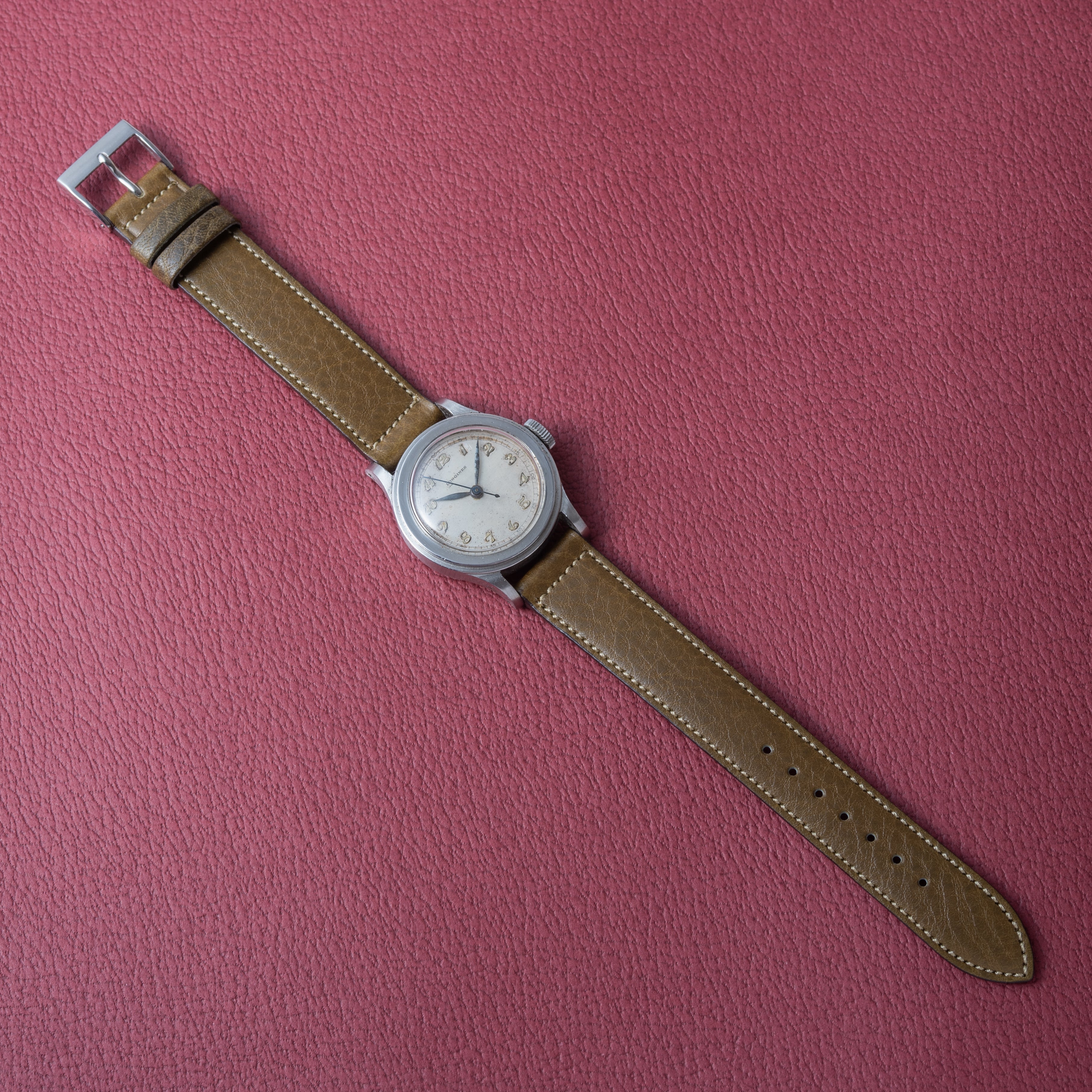 ロンジン トレタケ Cal.10L 1943年製 ブレゲ数字 ブルースチール針 手巻き