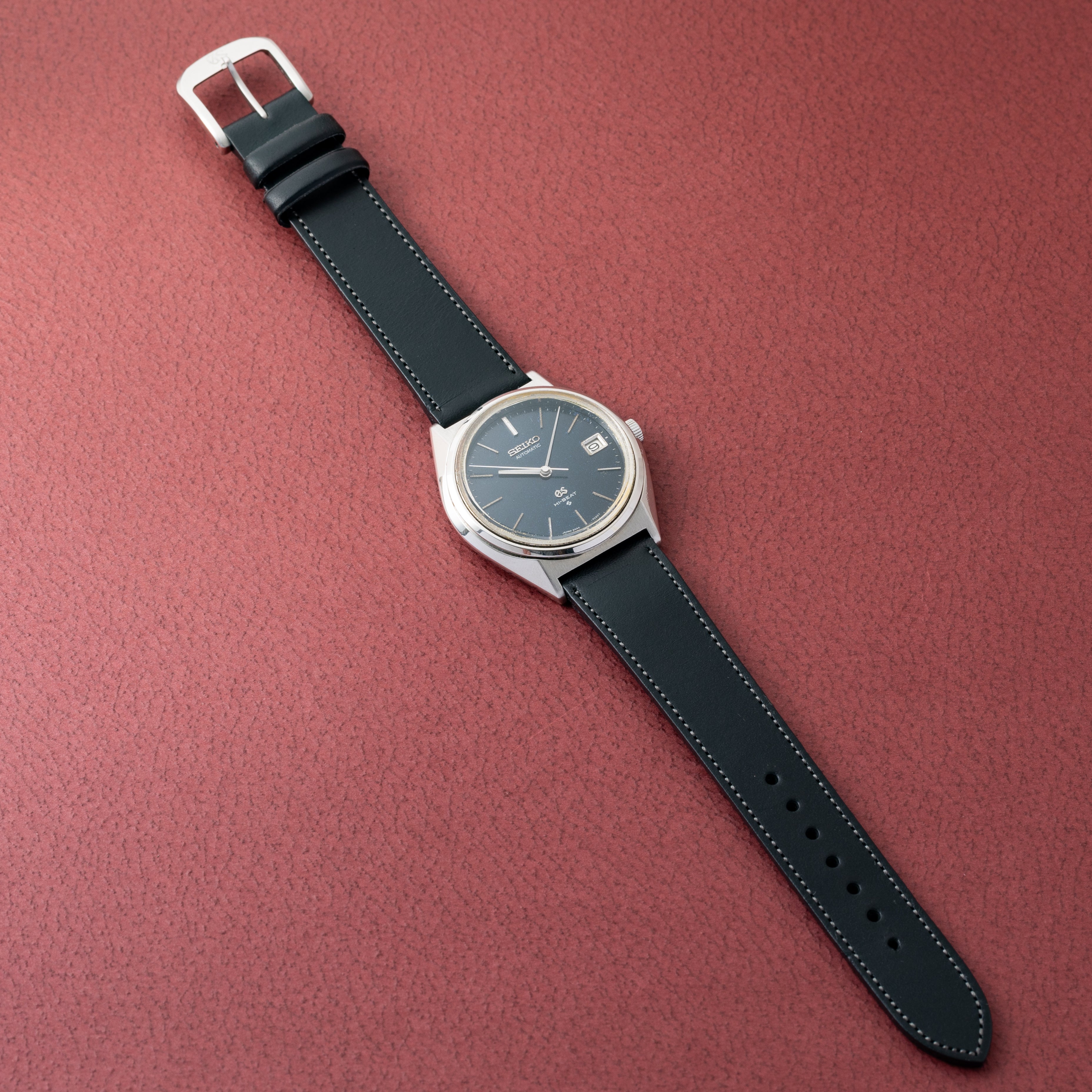 グランドセイコー 1971年製 ネイビーダイヤル Ref.5645-7010 56GS 尾錠付き