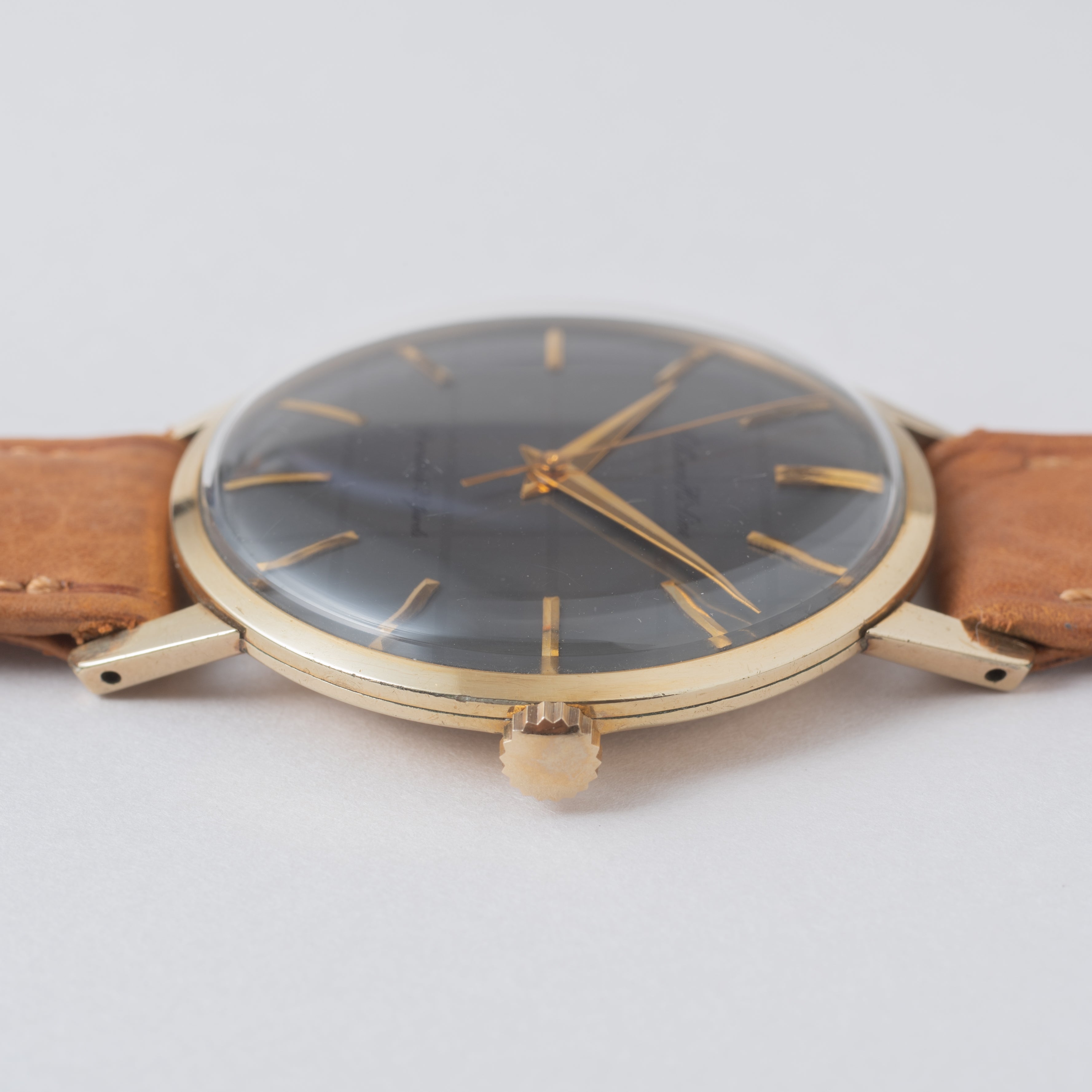 シチズン ハイライン 1962年製 格子模様 グレーダイヤル 14KGF 純正革ベルト、純正尾錠、タグ付き