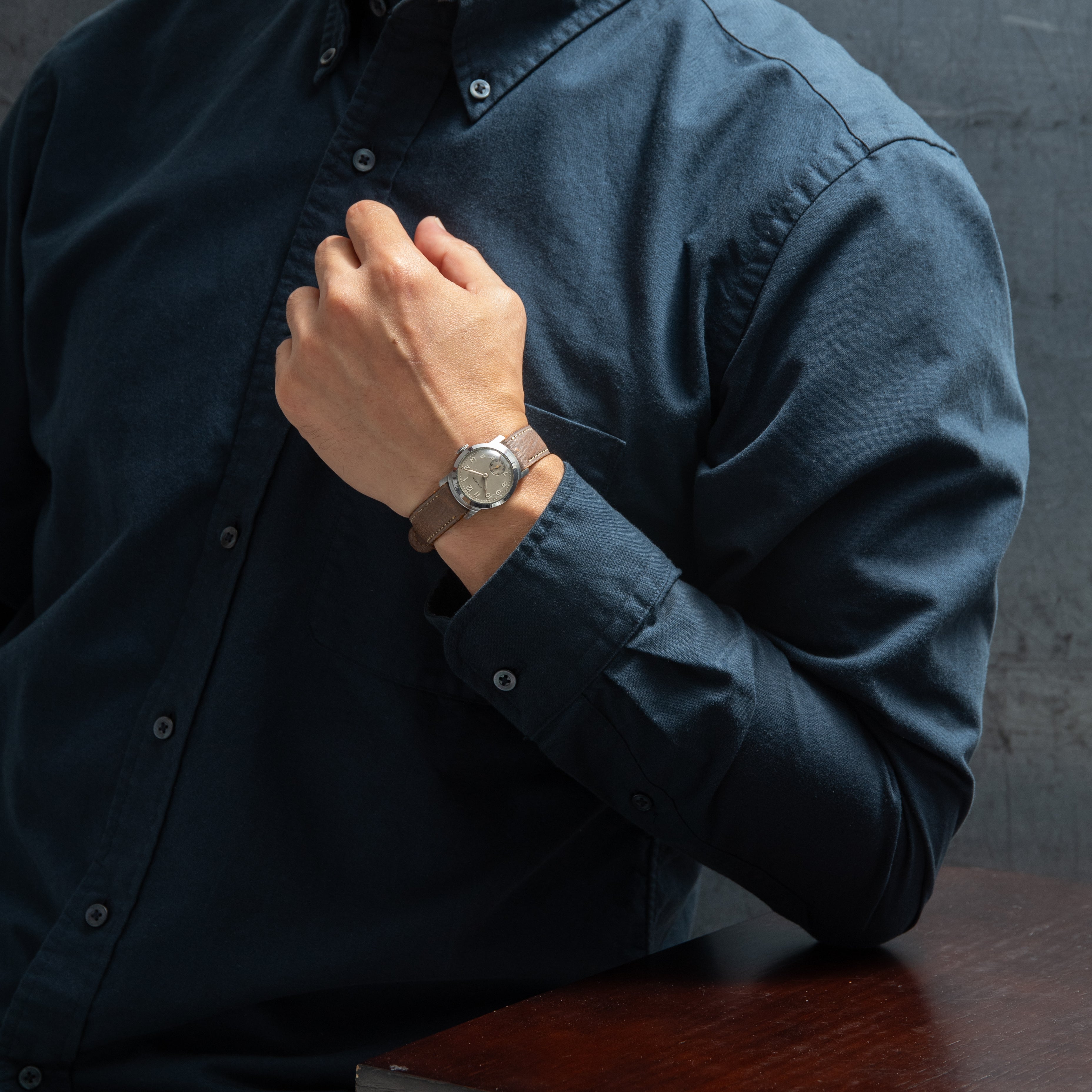 シチズン ラウンドケース 手巻き スモールセコンド グレーダイヤル 1930年代