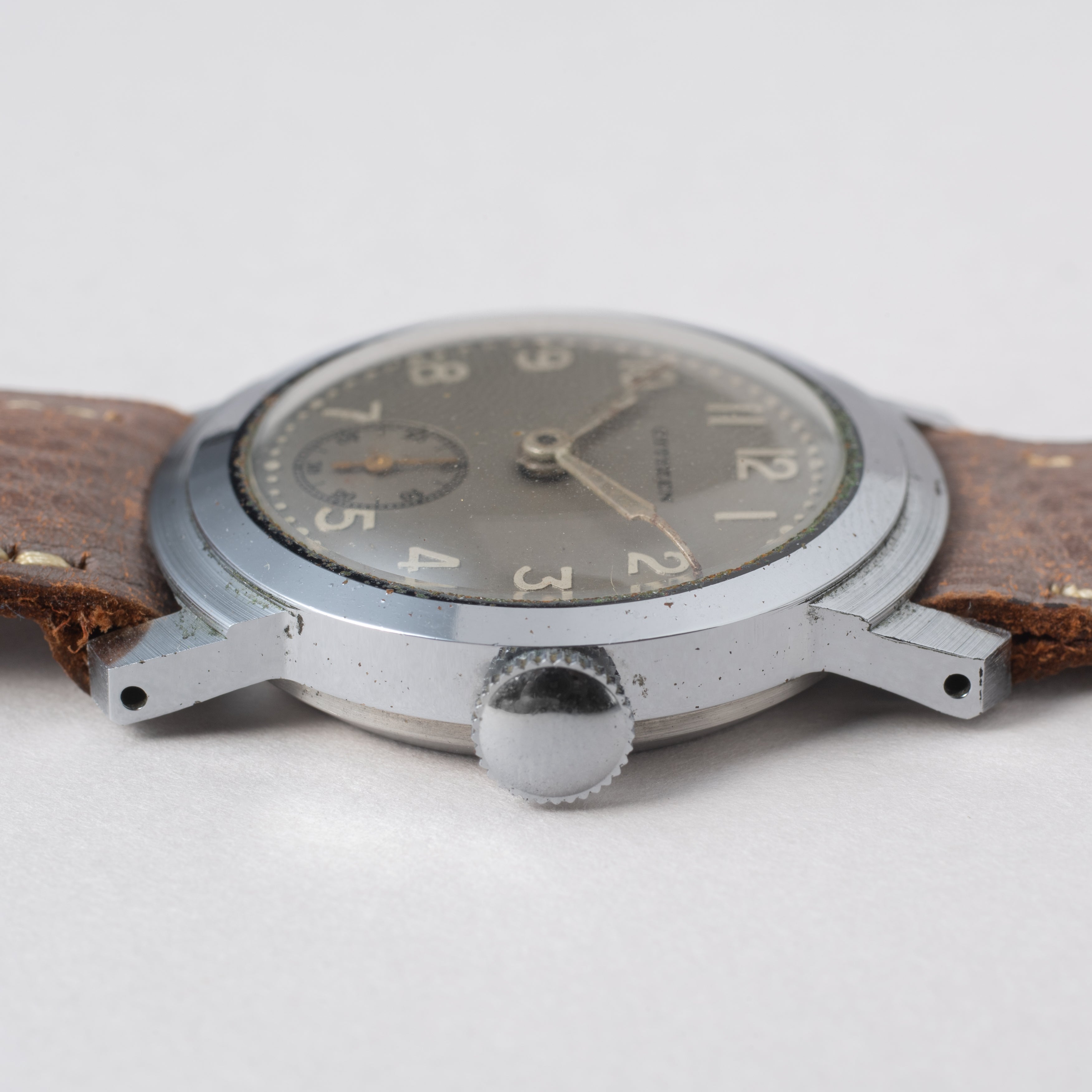 シチズン ラウンドケース 手巻き スモールセコンド グレーダイヤル 1930年代