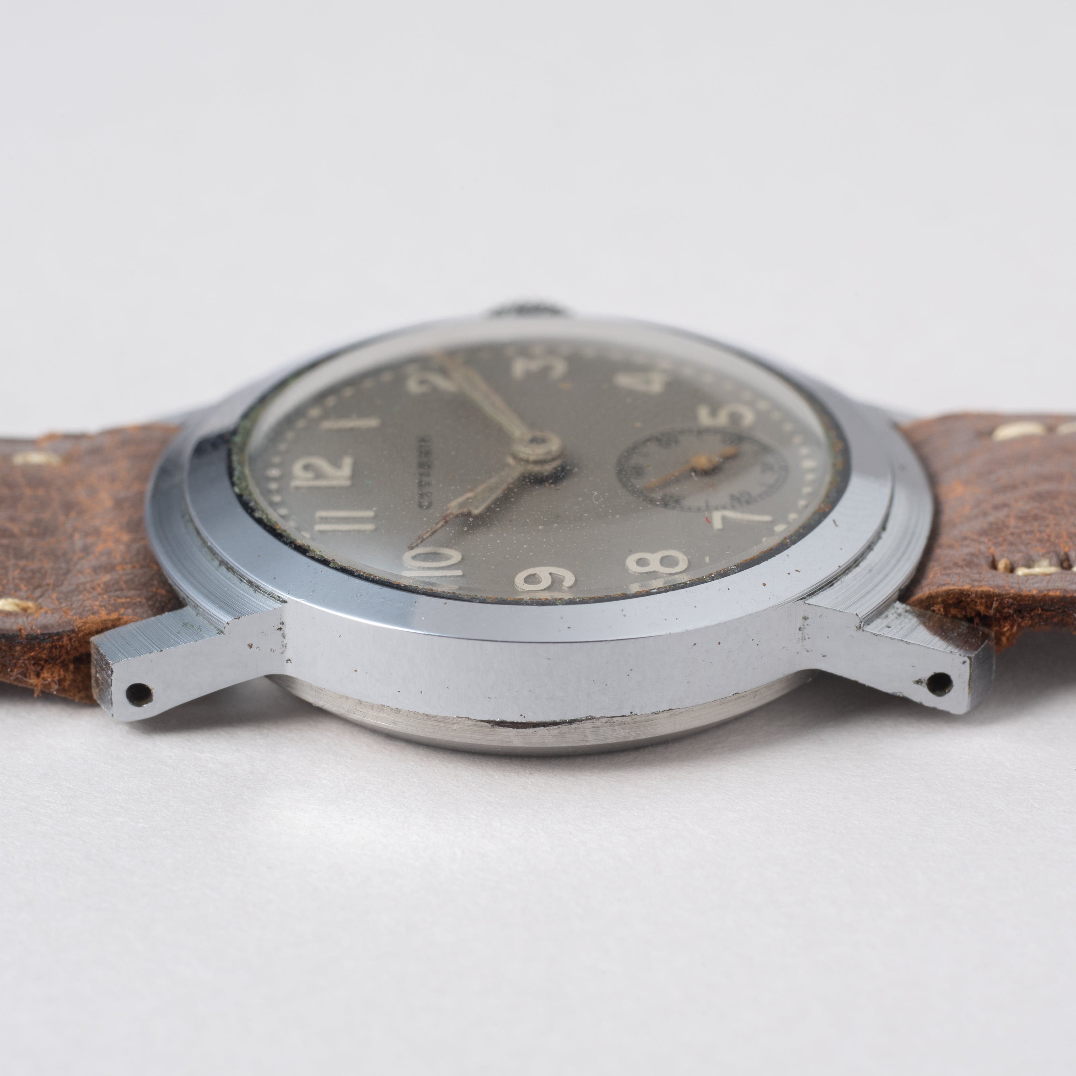 シチズン ラウンドケース 手巻き スモールセコンド グレーダイヤル 1930年代