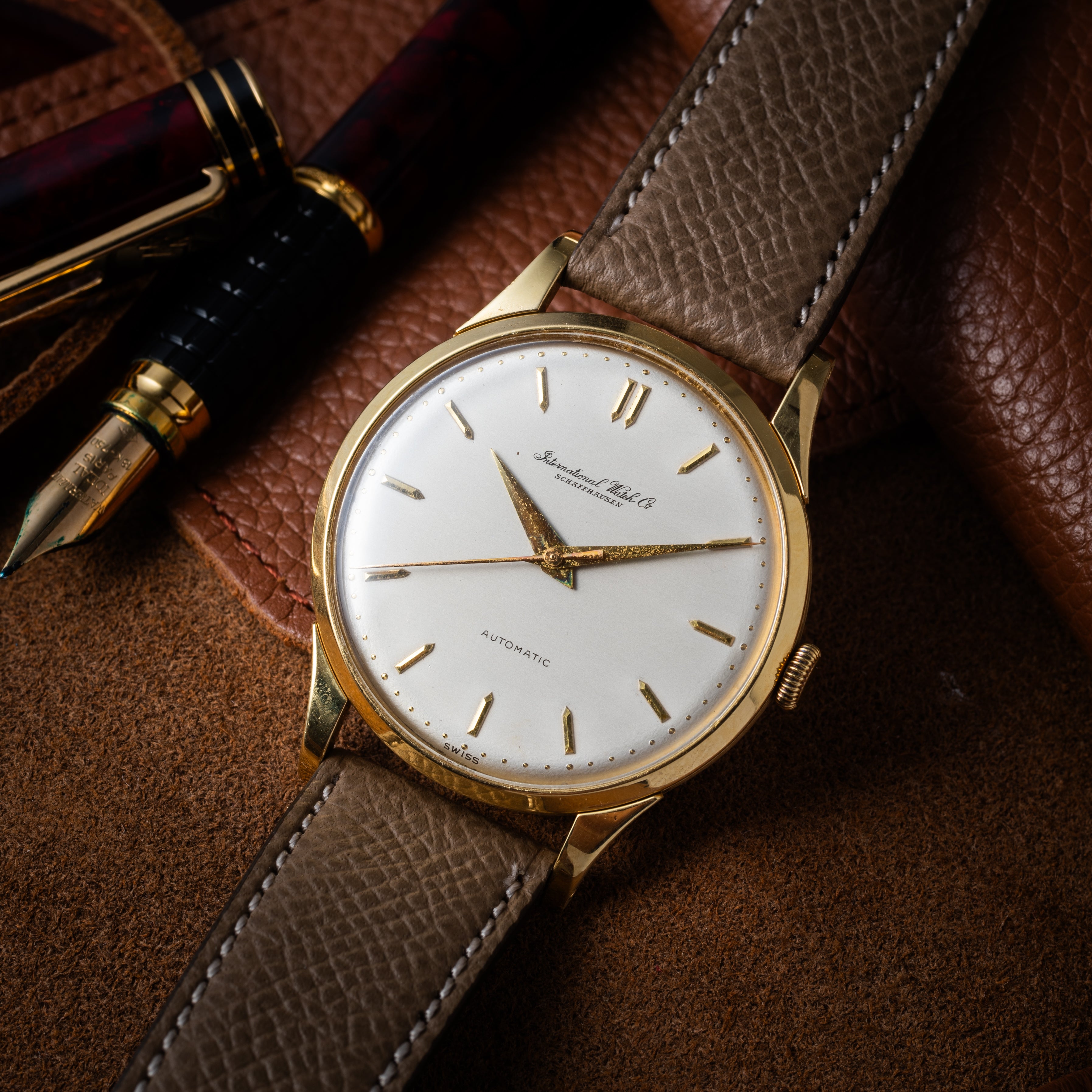 IWC ラウンドケース 18金無垢 オートマチック Cal.852 1953年製