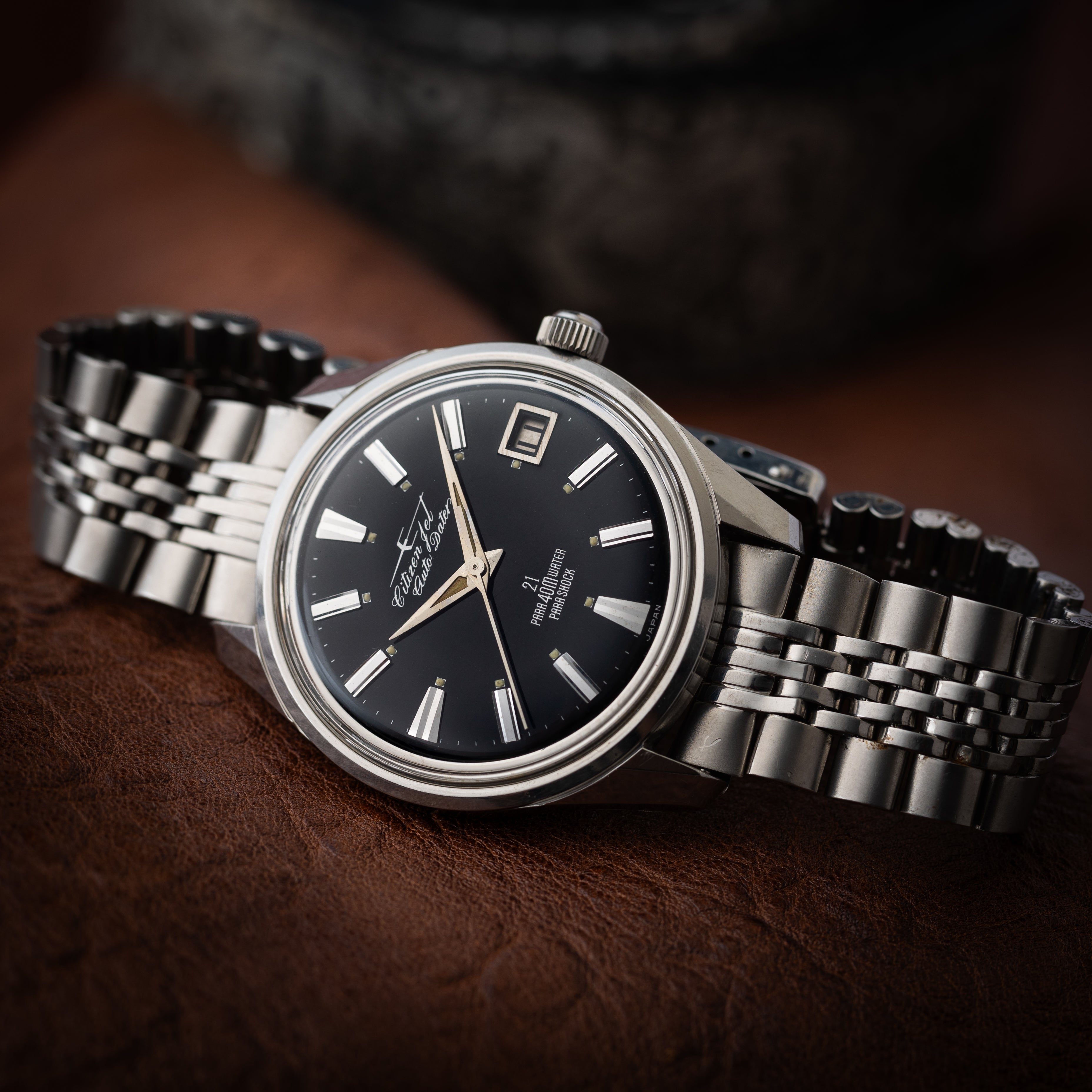 シチズン ジェット オートデーター オリジナルブラックダイヤル 1964年製 パラウォーター