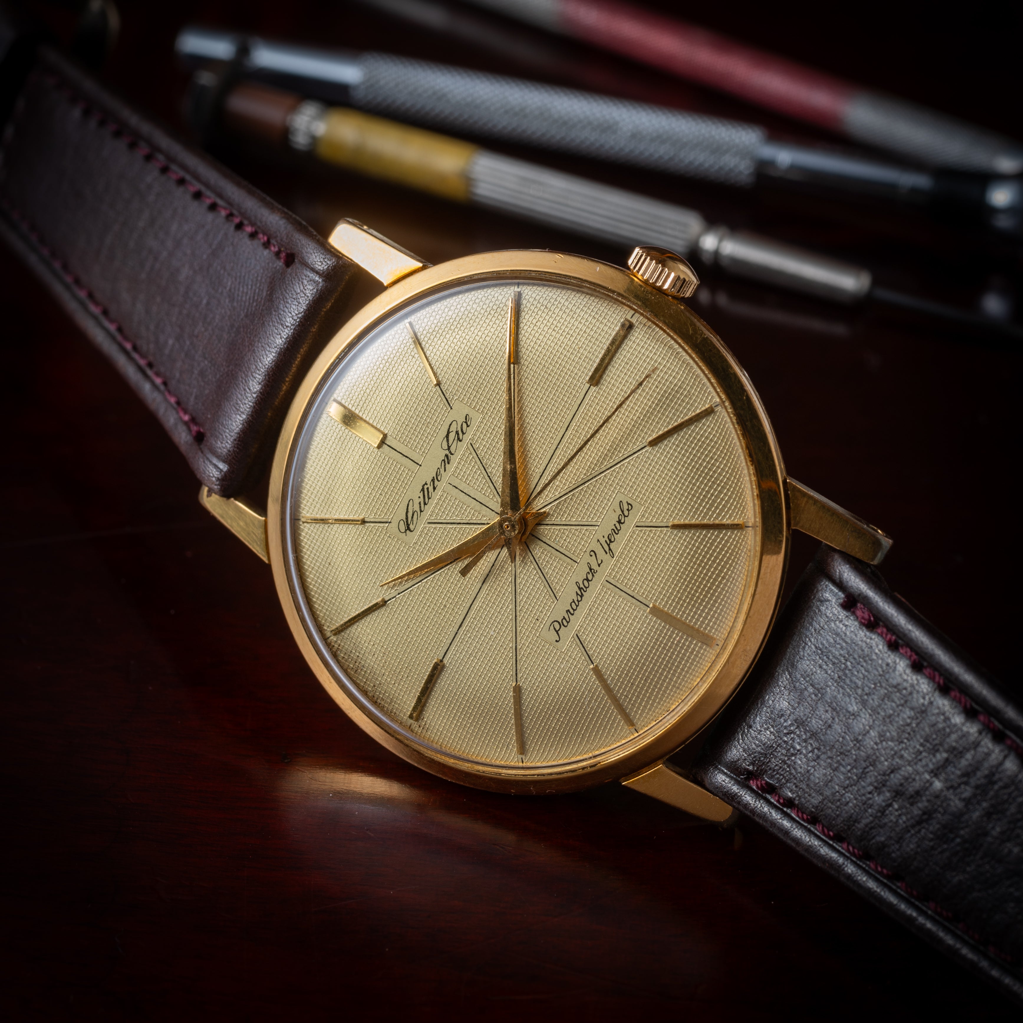 シチズン エース タグ付き美品 1962年製 オリジナル革ベルト尾錠 A15804 CGPケース