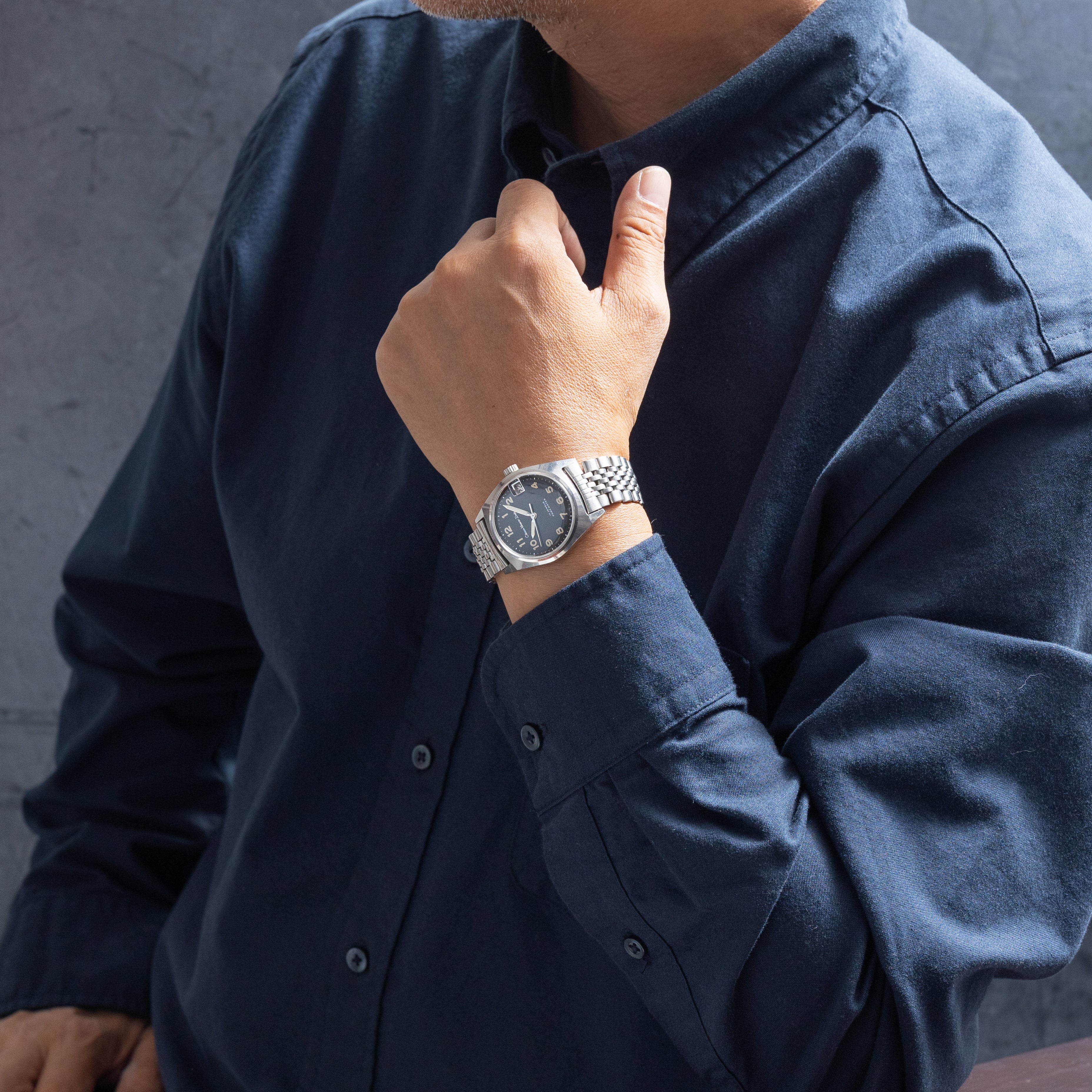 シチズン ホーマー デイト ブラックアラビアダイヤル 1967年製 手巻き 純正ブレス