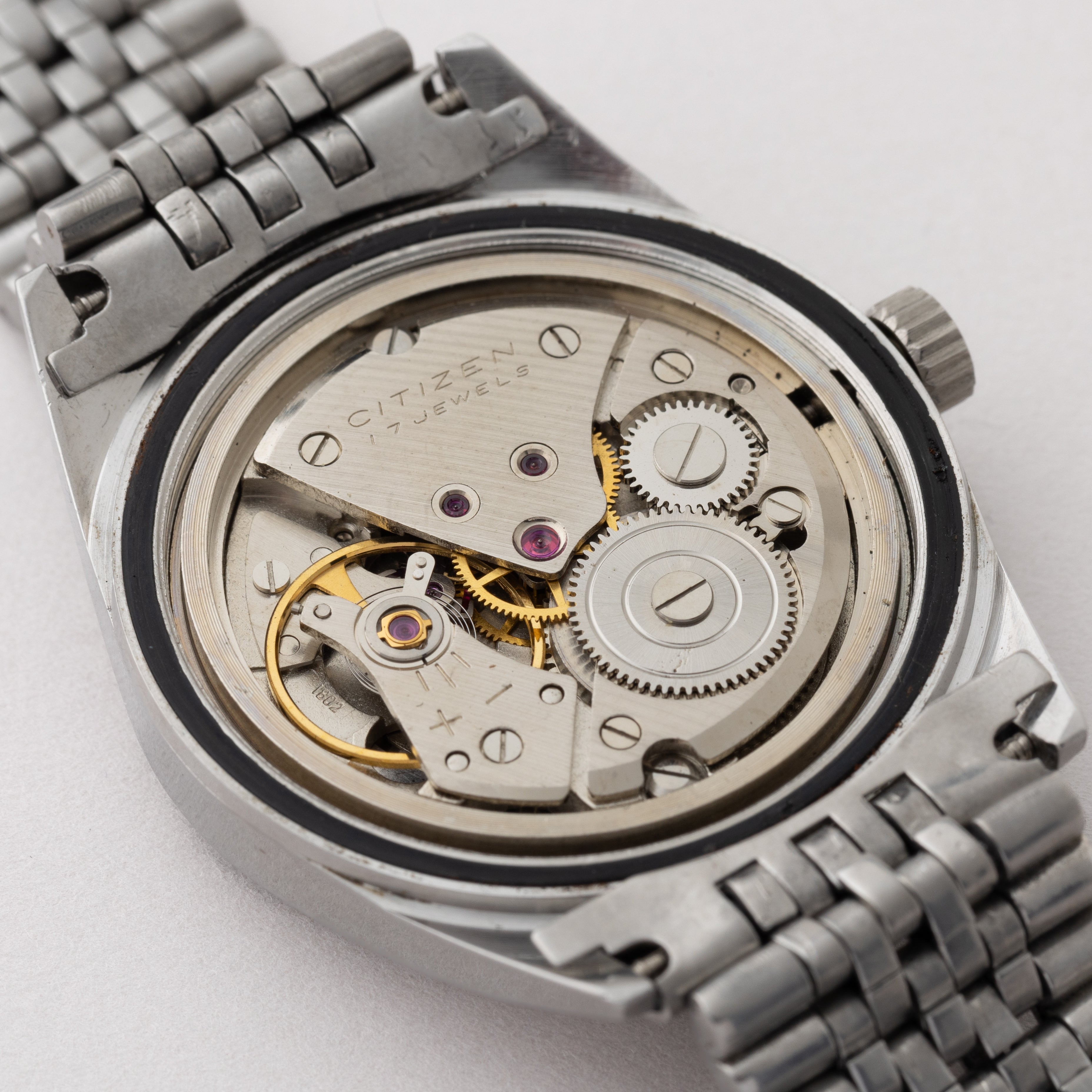 シチズン ホーマー デイト ブラックアラビアダイヤル 1967年製 手巻き 純正ブレス