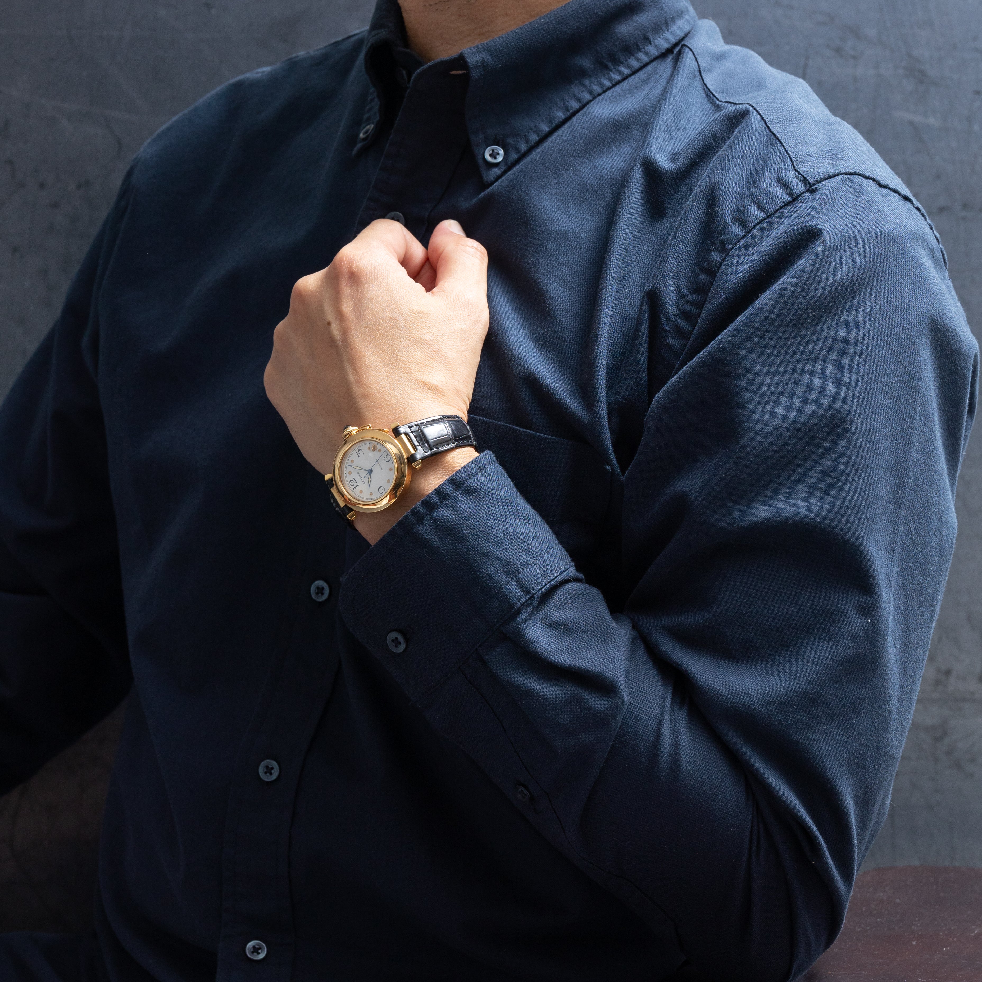 カルティエ パシャC K18YG W30134H9 自動巻き 1990年代製 純正18K尾錠付き