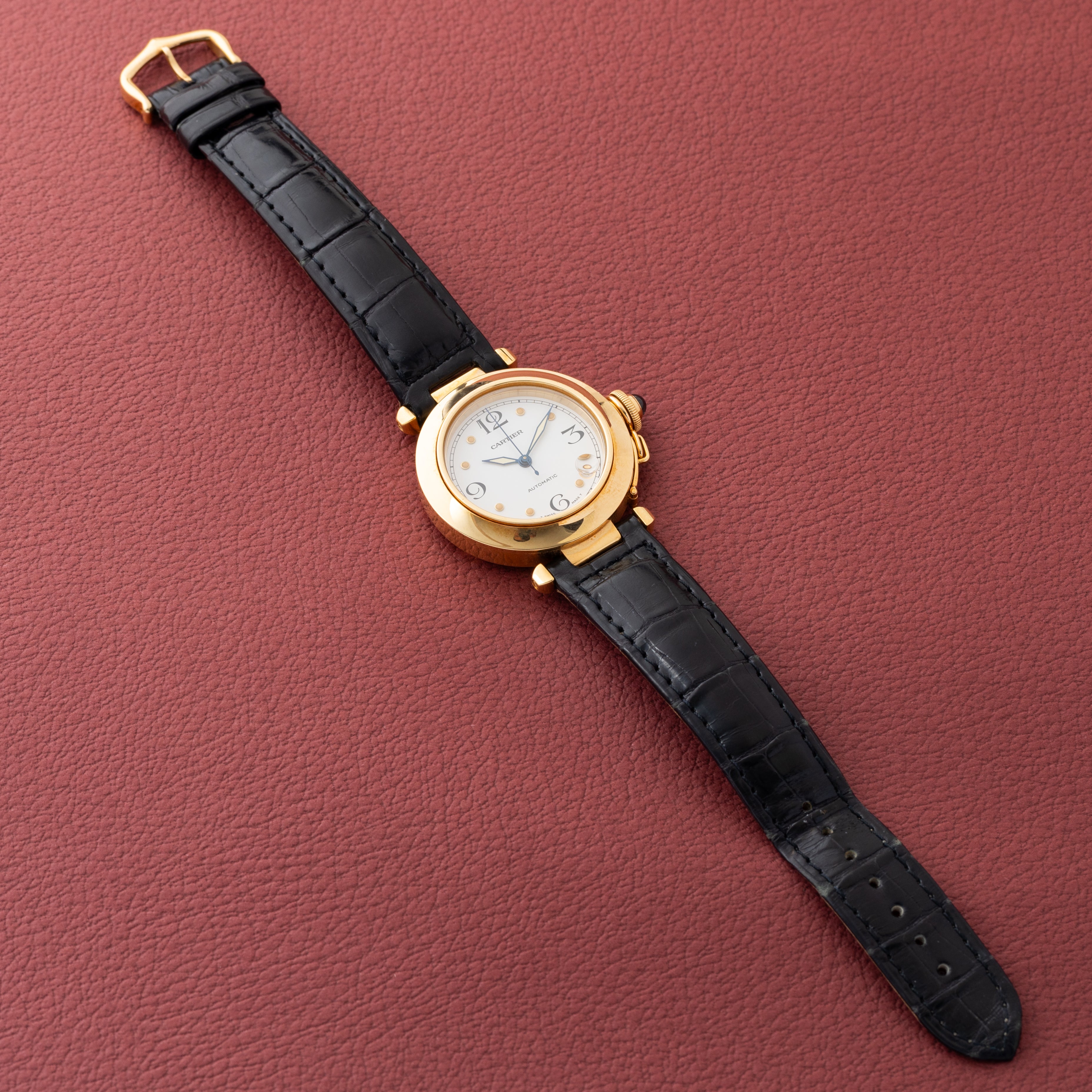 カルティエ パシャC K18YG W30134H9 自動巻き 1990年代製 純正18K尾錠付き