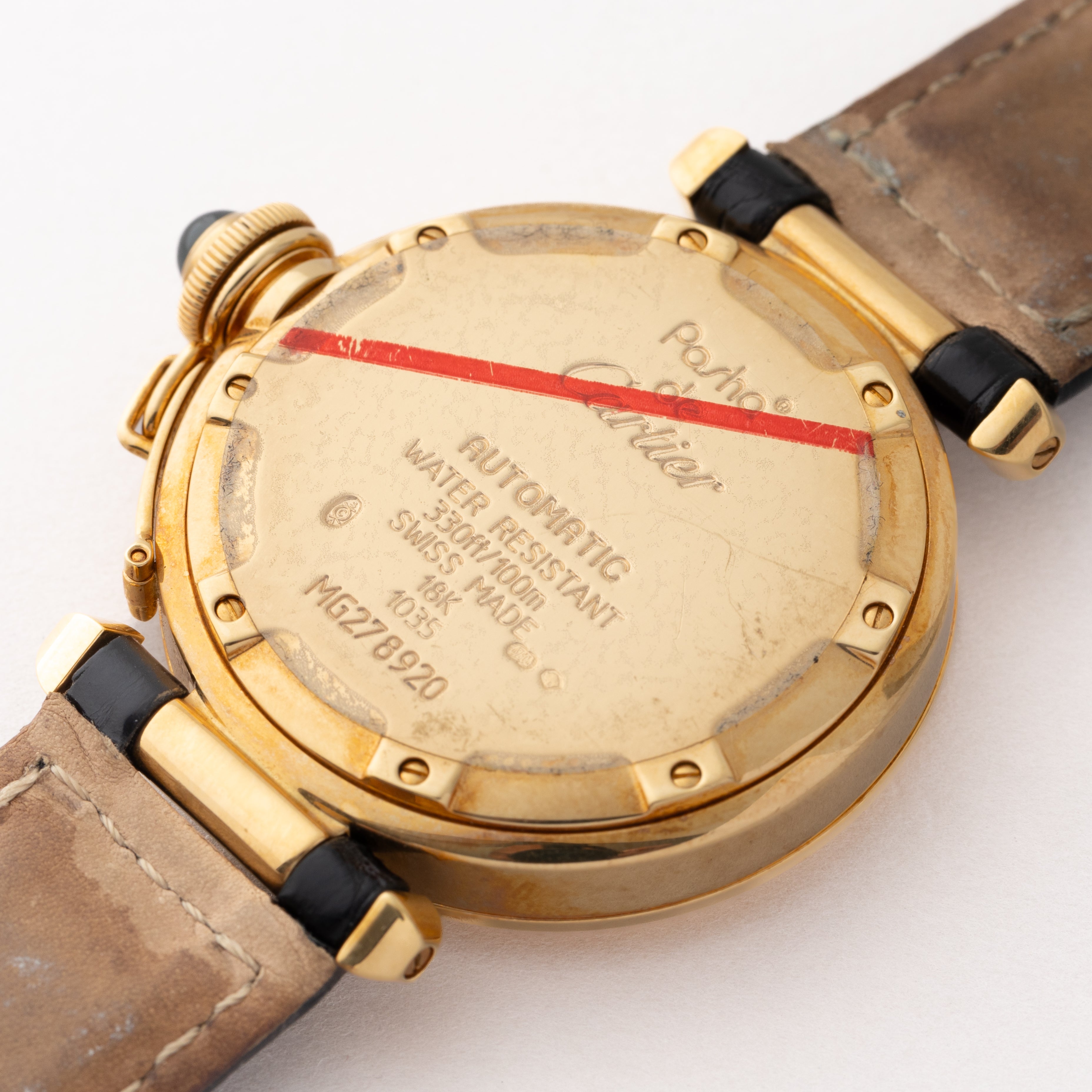 カルティエ パシャC K18YG W30134H9 自動巻き 1990年代製 純正18K尾錠付き