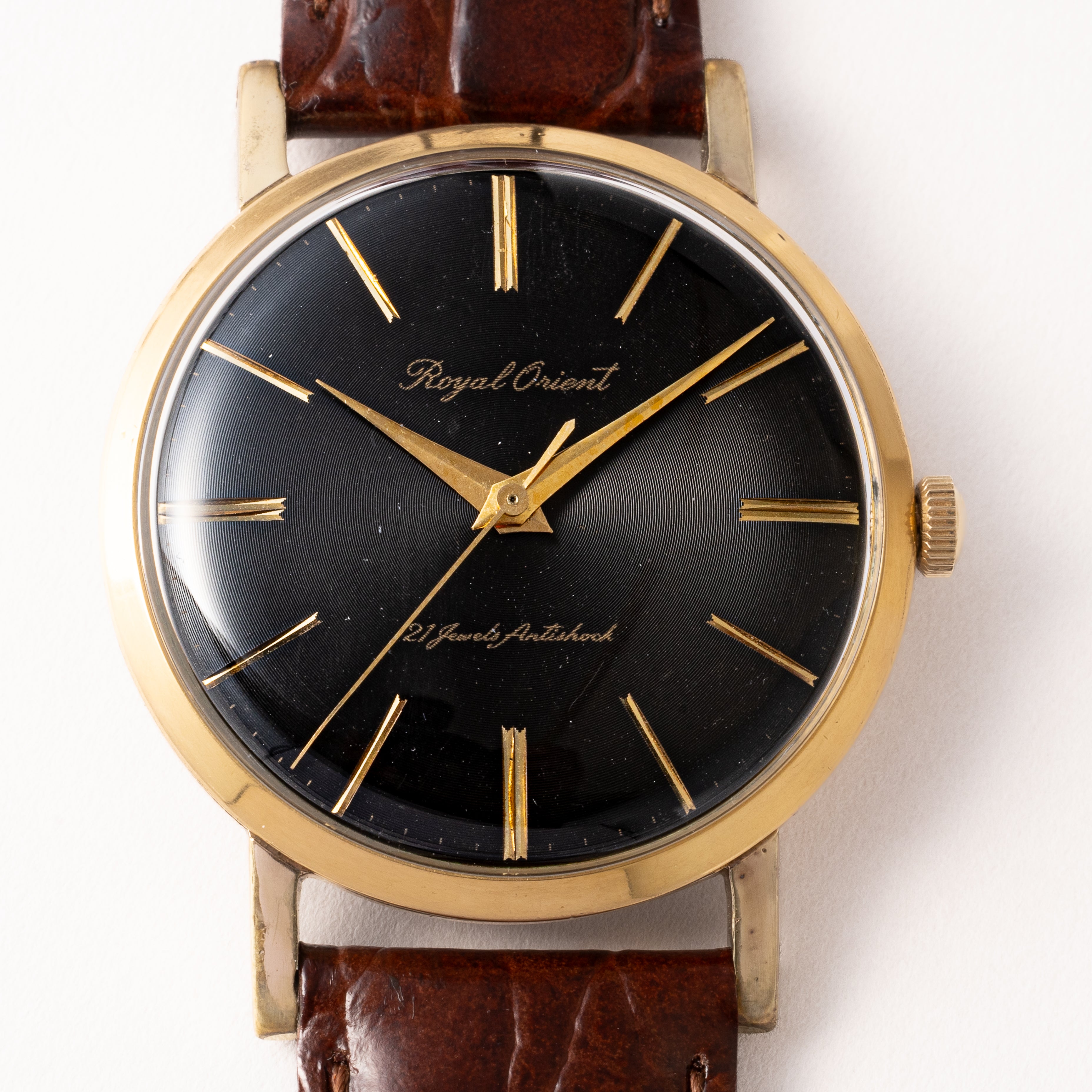 ロイヤル オリエント レコードダイヤル 手巻き 金張り 1960年代