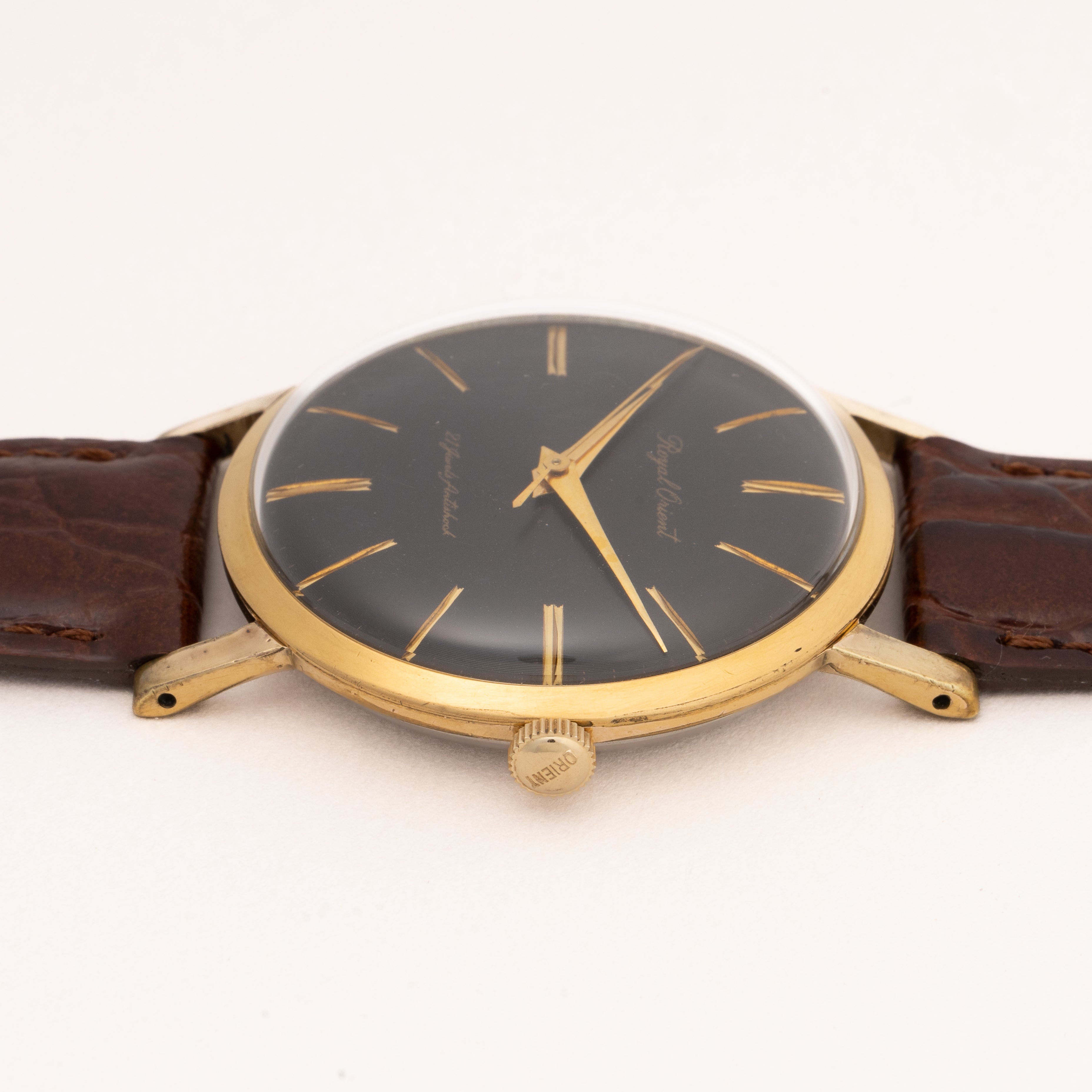 ロイヤル オリエント レコードダイヤル 手巻き 金張り 1960年代