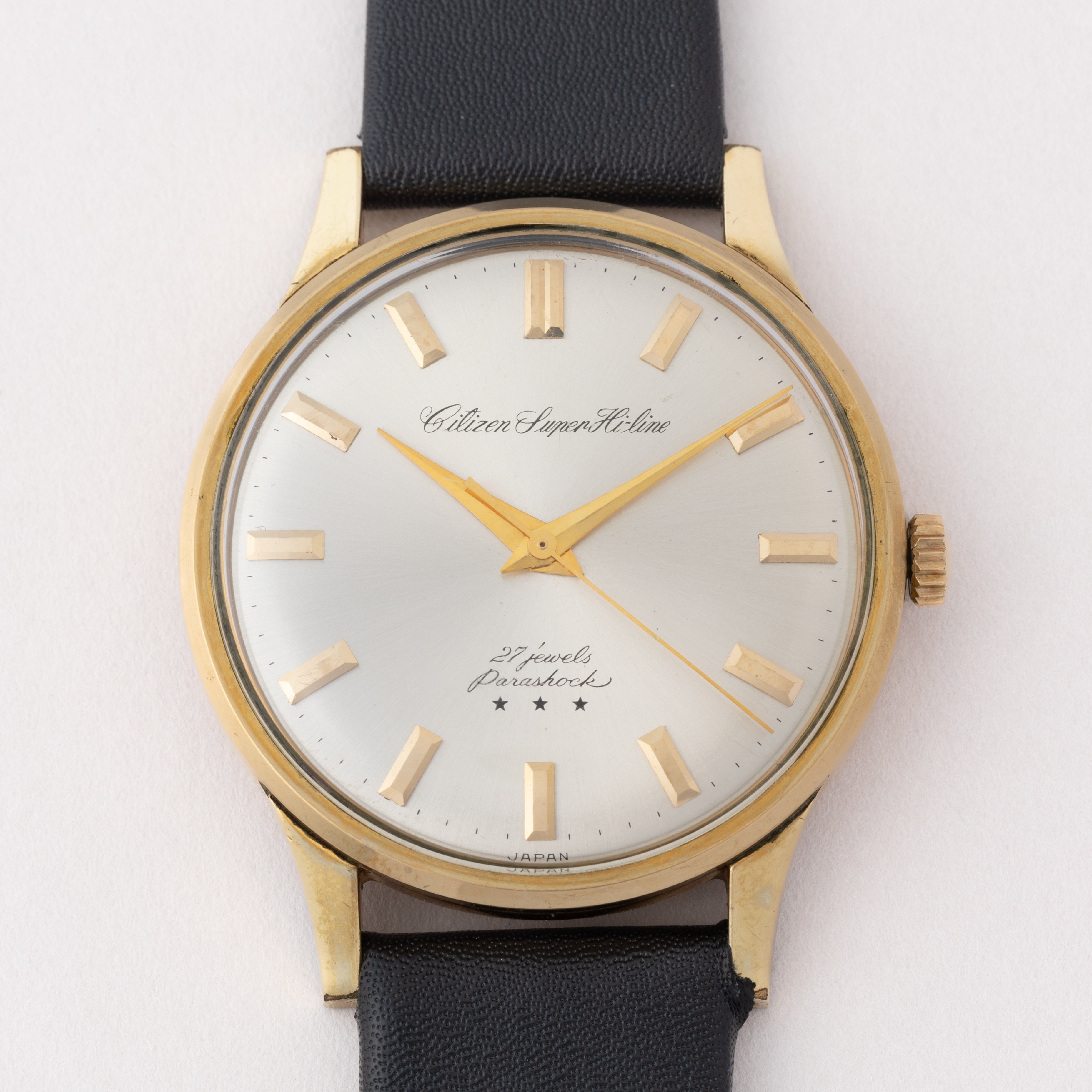 シチズン スーパーハイライン 1963年製 14KGF 三ツ星 箱,純正尾錠付き