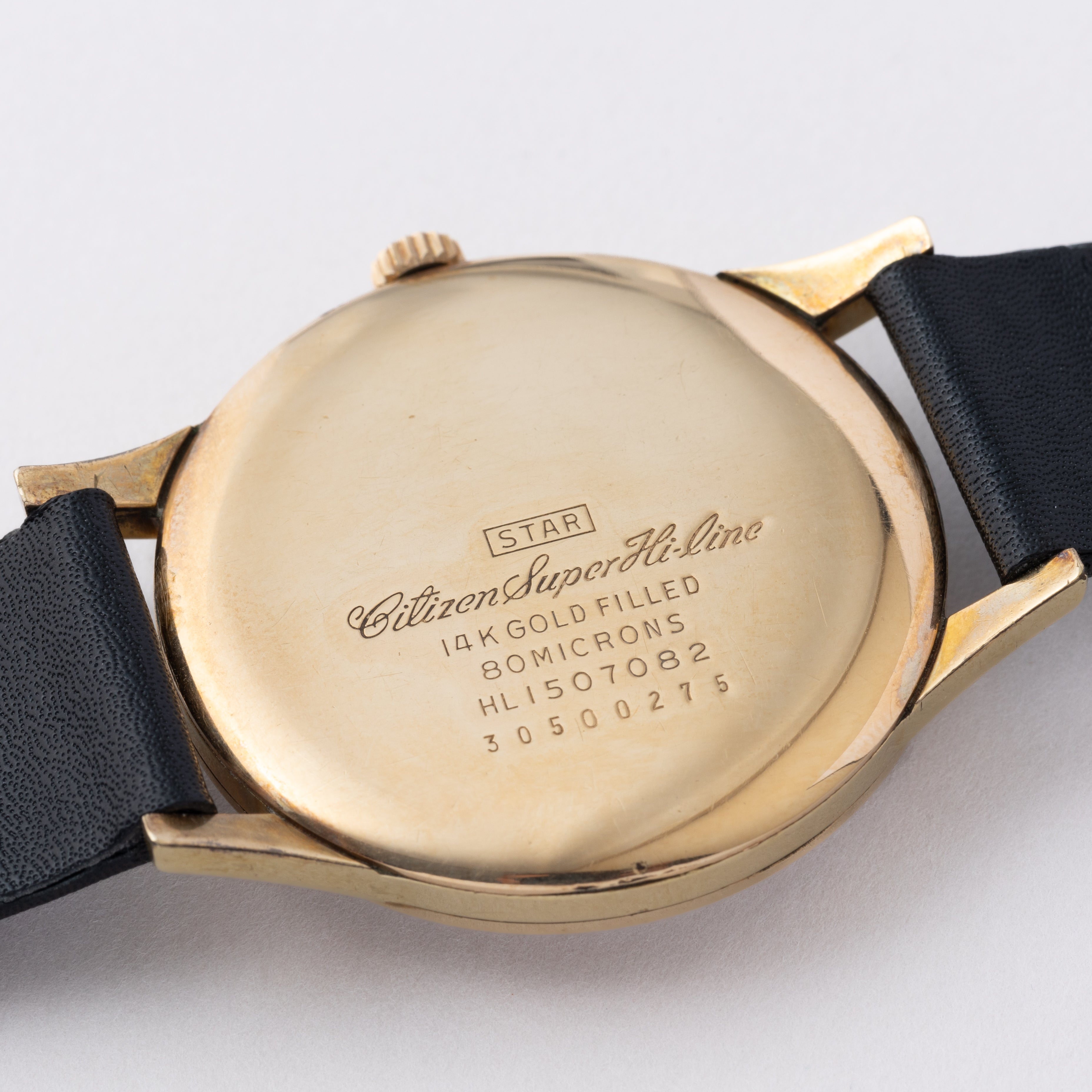 シチズン スーパーハイライン 1963年製 14KGF 三ツ星 箱,純正尾錠付き