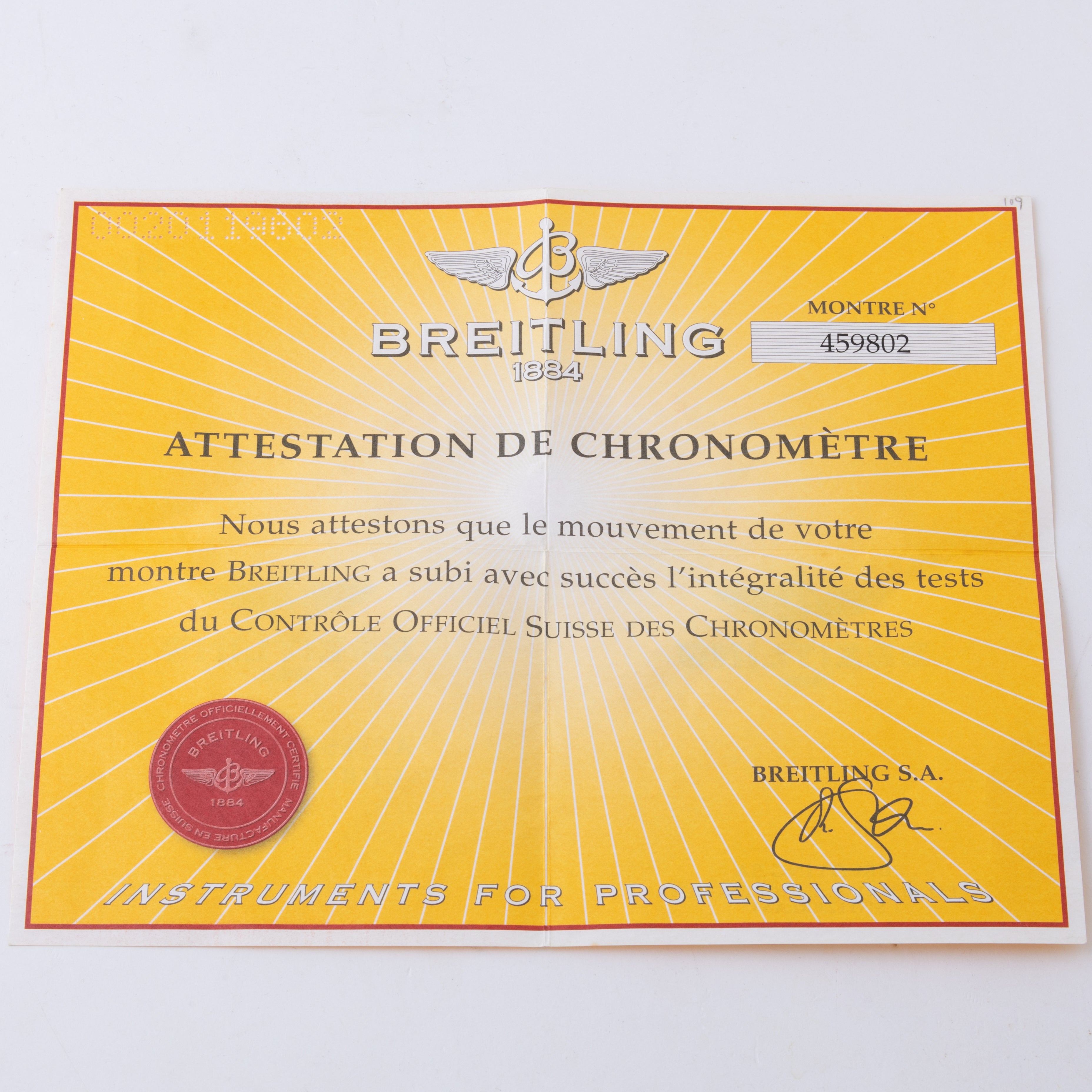 ブライトリング クロノマット 2002年販売 Ref.B147J00PA ギャランティー,メーカー修理明細付き