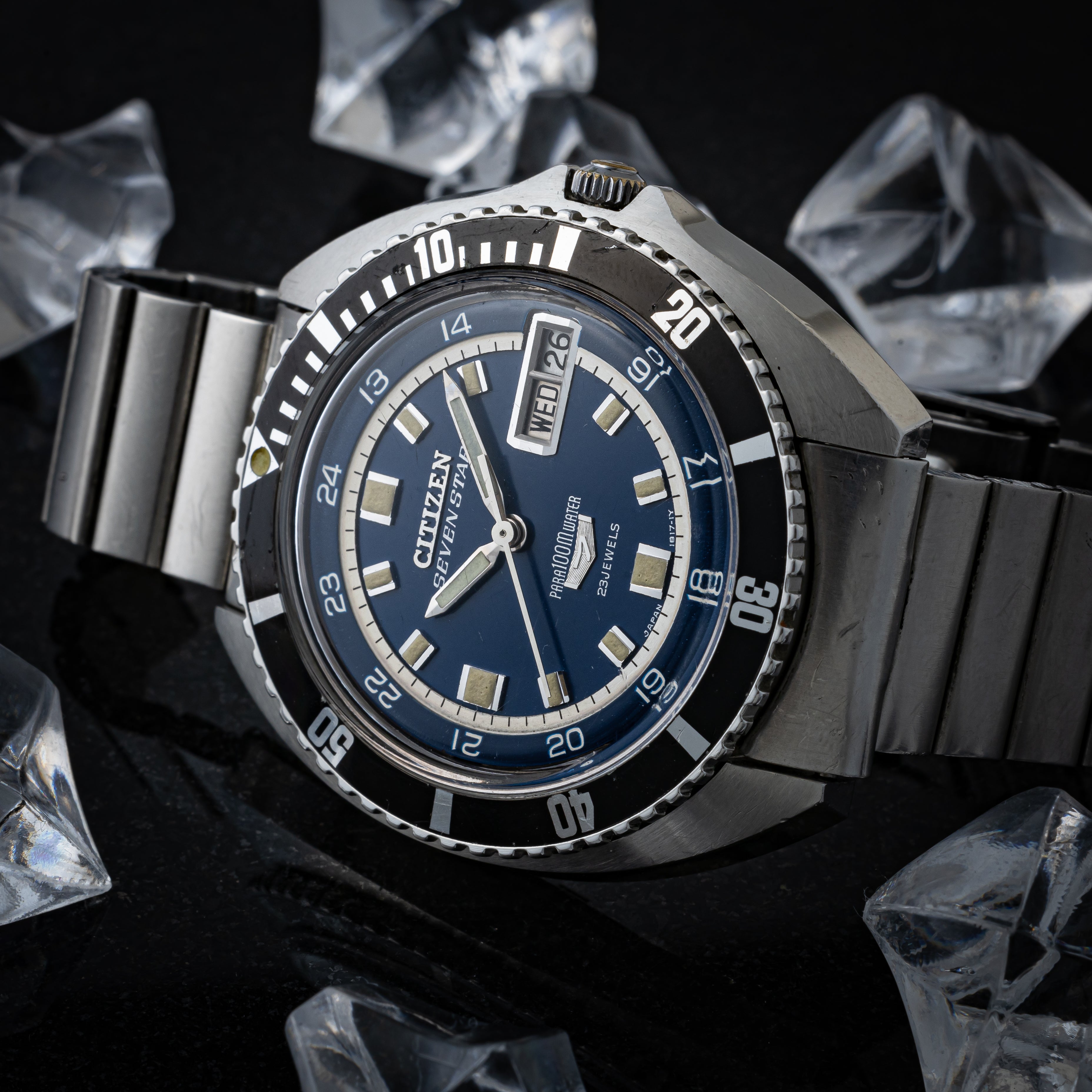 シチズン セブンスター100mダイバー ブルーダイヤル 1968年製 純正ステンレスブレス