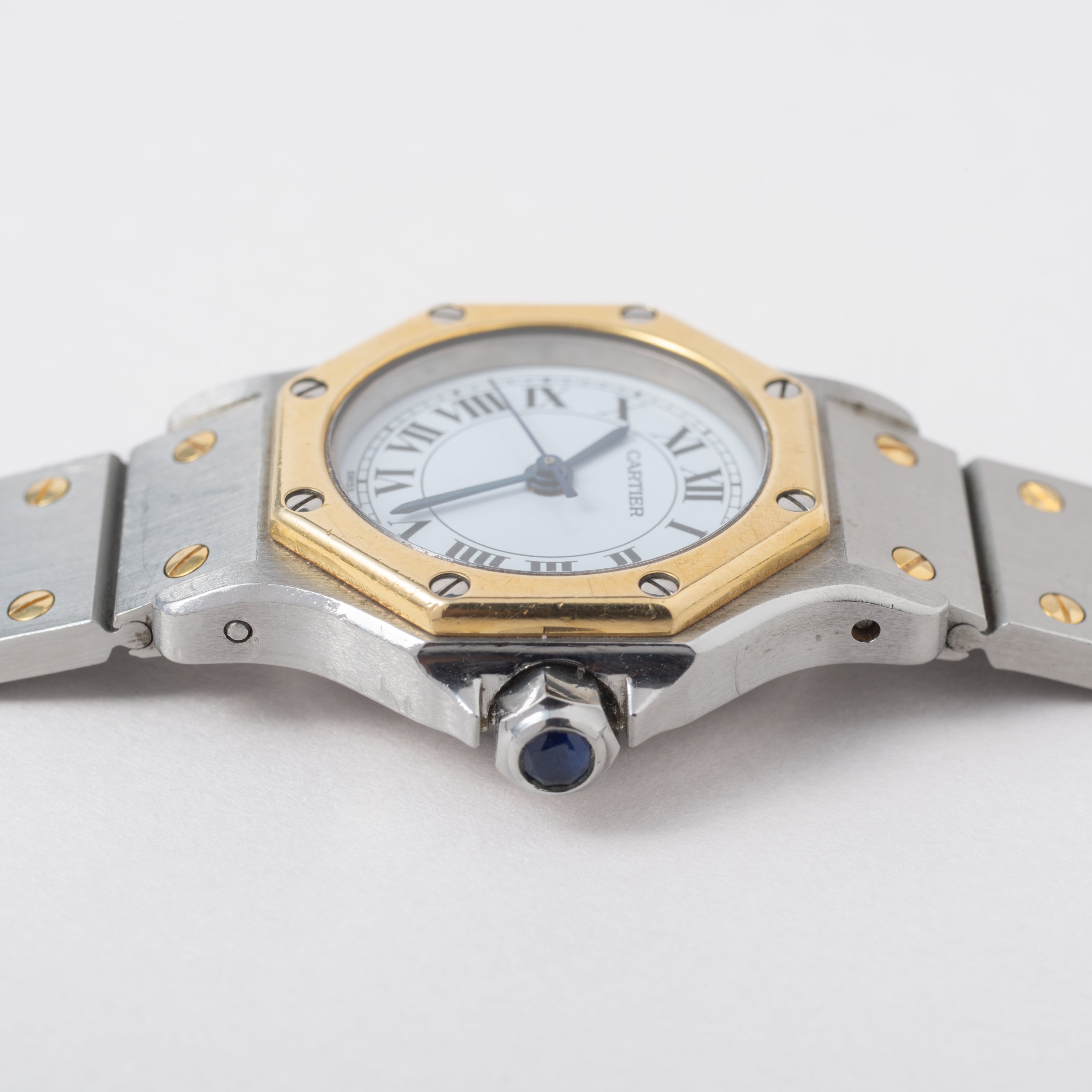 カルティエ サントス オクタゴン SMサイズ コンビ 1980年代 箱、ギャラ付き