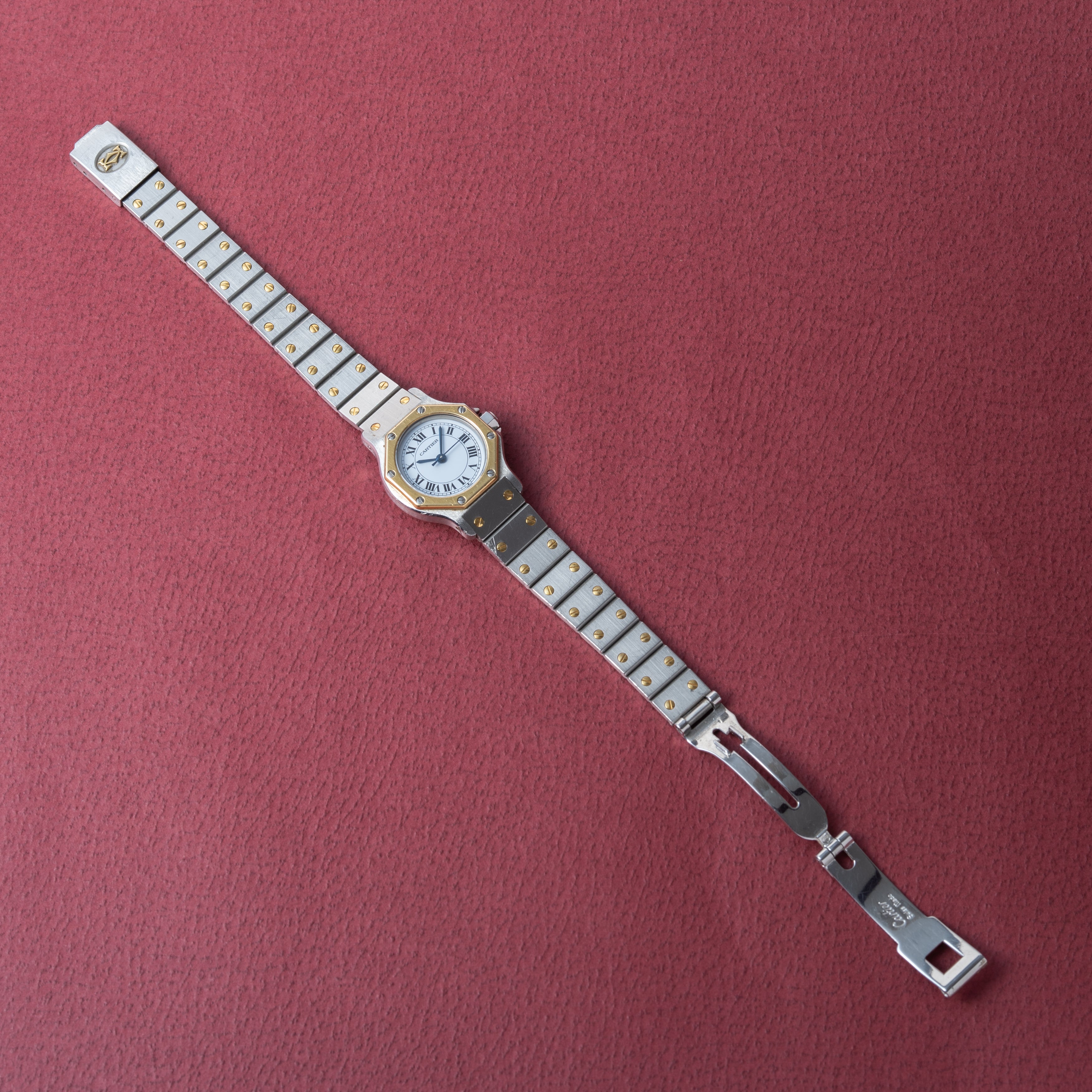 カルティエ サントス オクタゴン SMサイズ コンビ 1980年代 箱、ギャラ付き