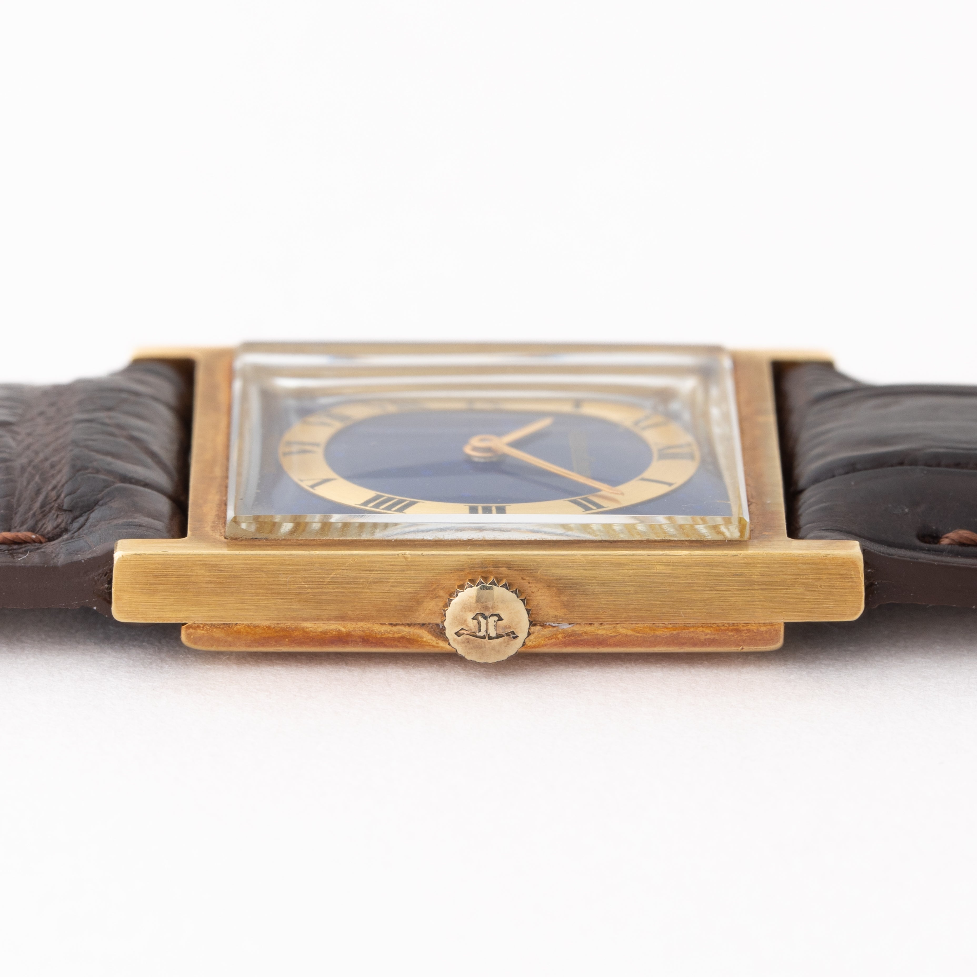 ジャガールクルト 18金無垢 スクエアケース ブルーダイヤル 1970年代