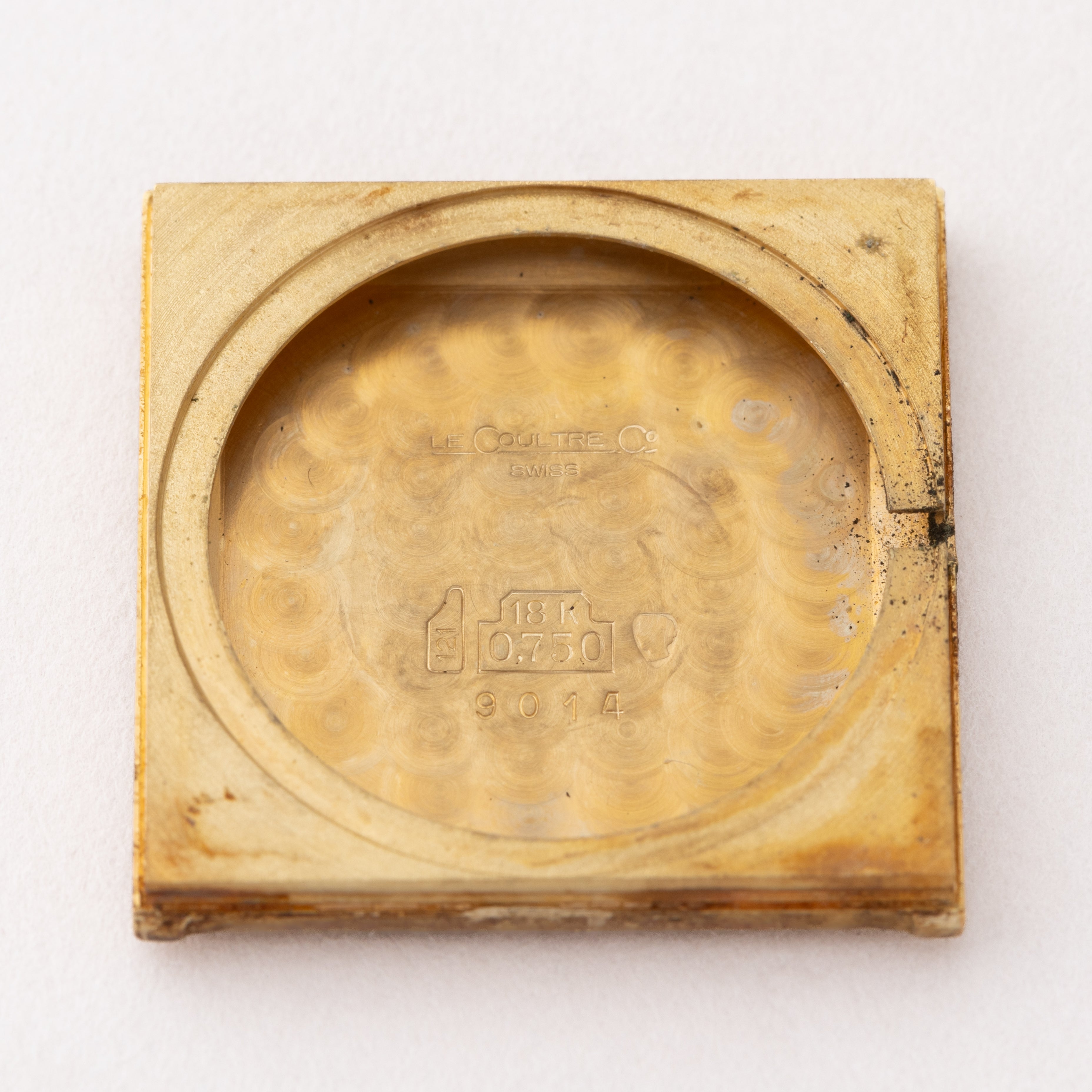 ジャガールクルト 18金無垢 スクエアケース ブルーダイヤル 1970年代