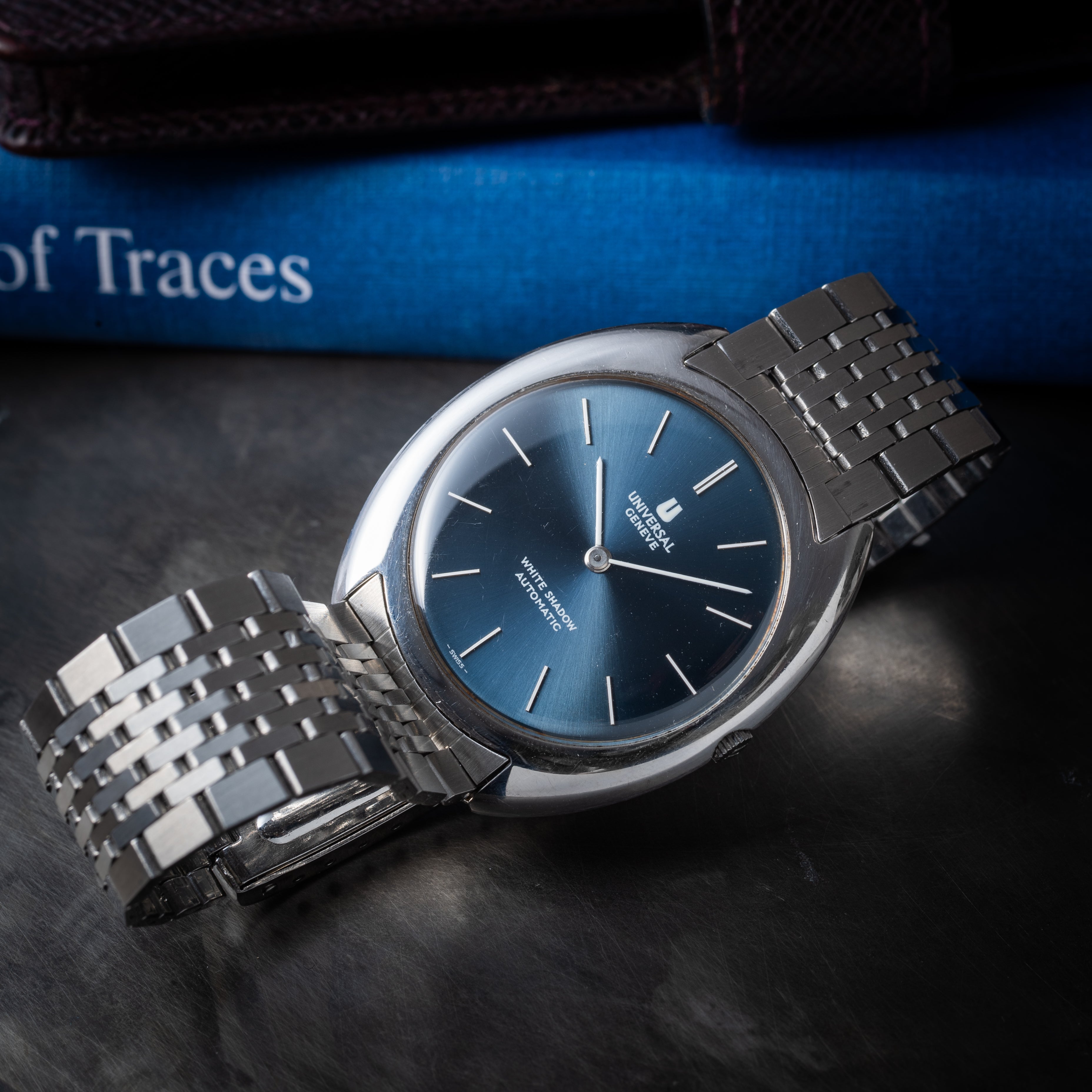 ユニバーサル ジュネーブ ホワイトシャドウ ポールルーター 1960年代製 ブルーダイヤル