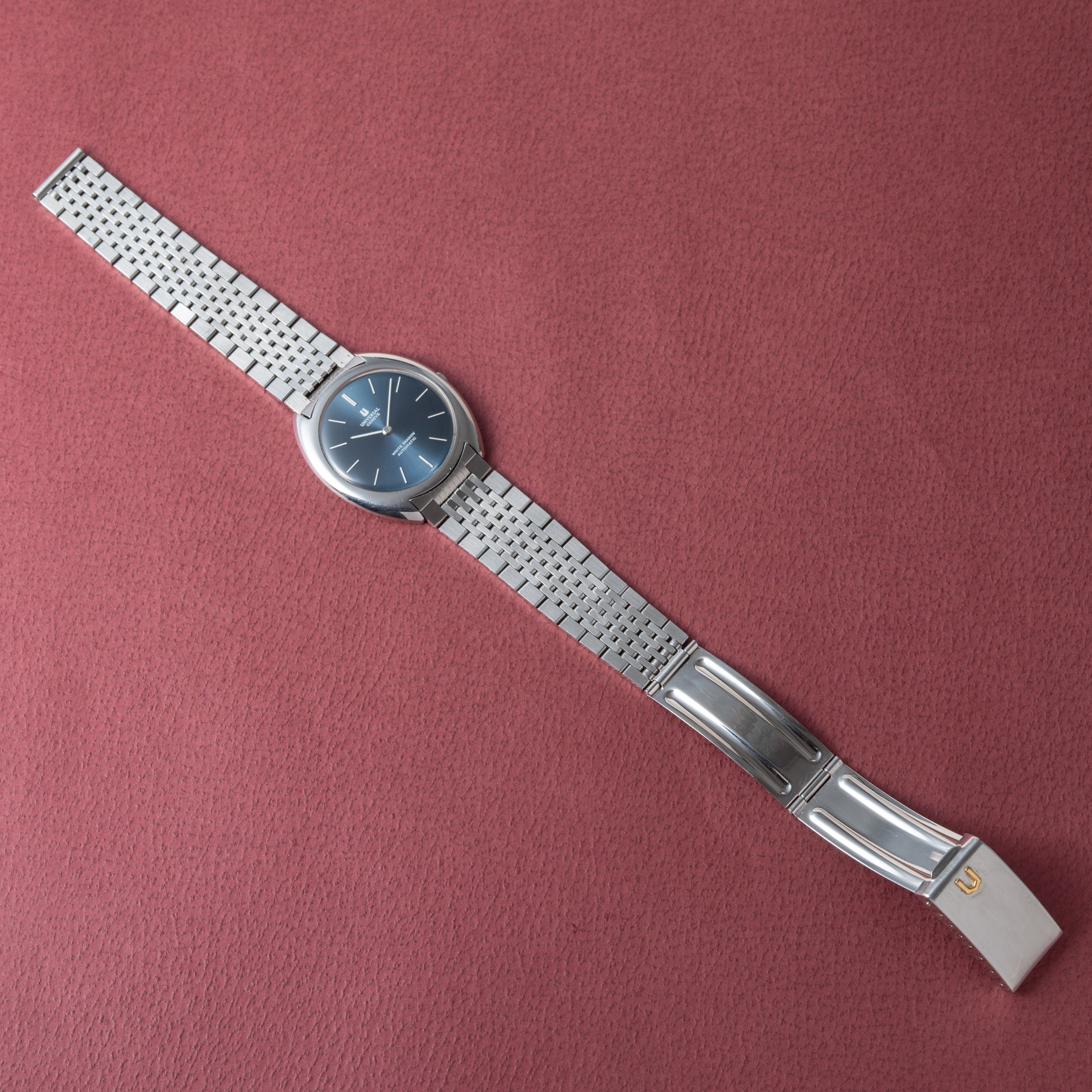 ユニバーサル ジュネーブ ホワイトシャドウ ポールルーター 1960年代製 ブルーダイヤル