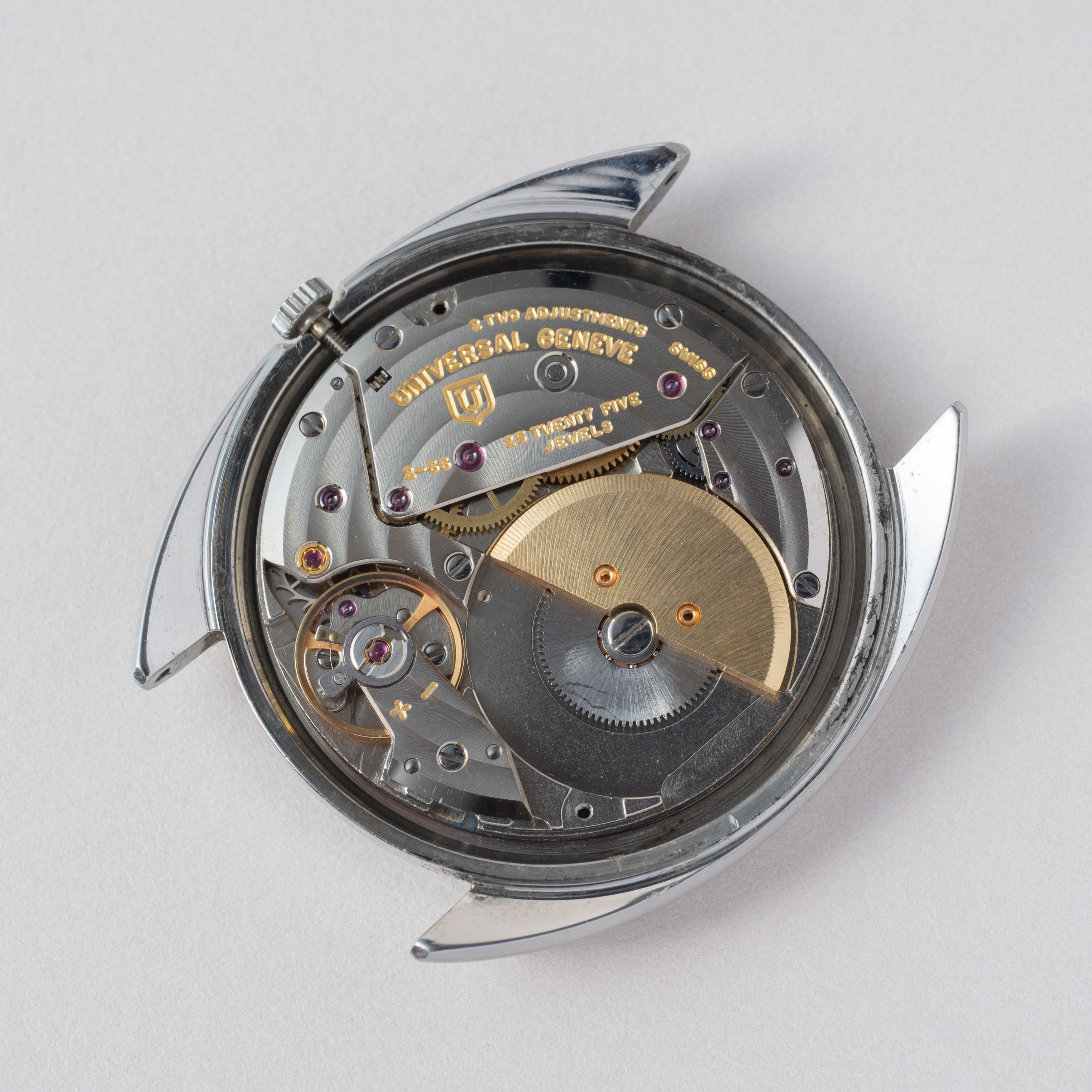 ユニバーサル ジュネーブ ホワイトシャドウ ポールルーター 1960年代製 ブルーダイヤル