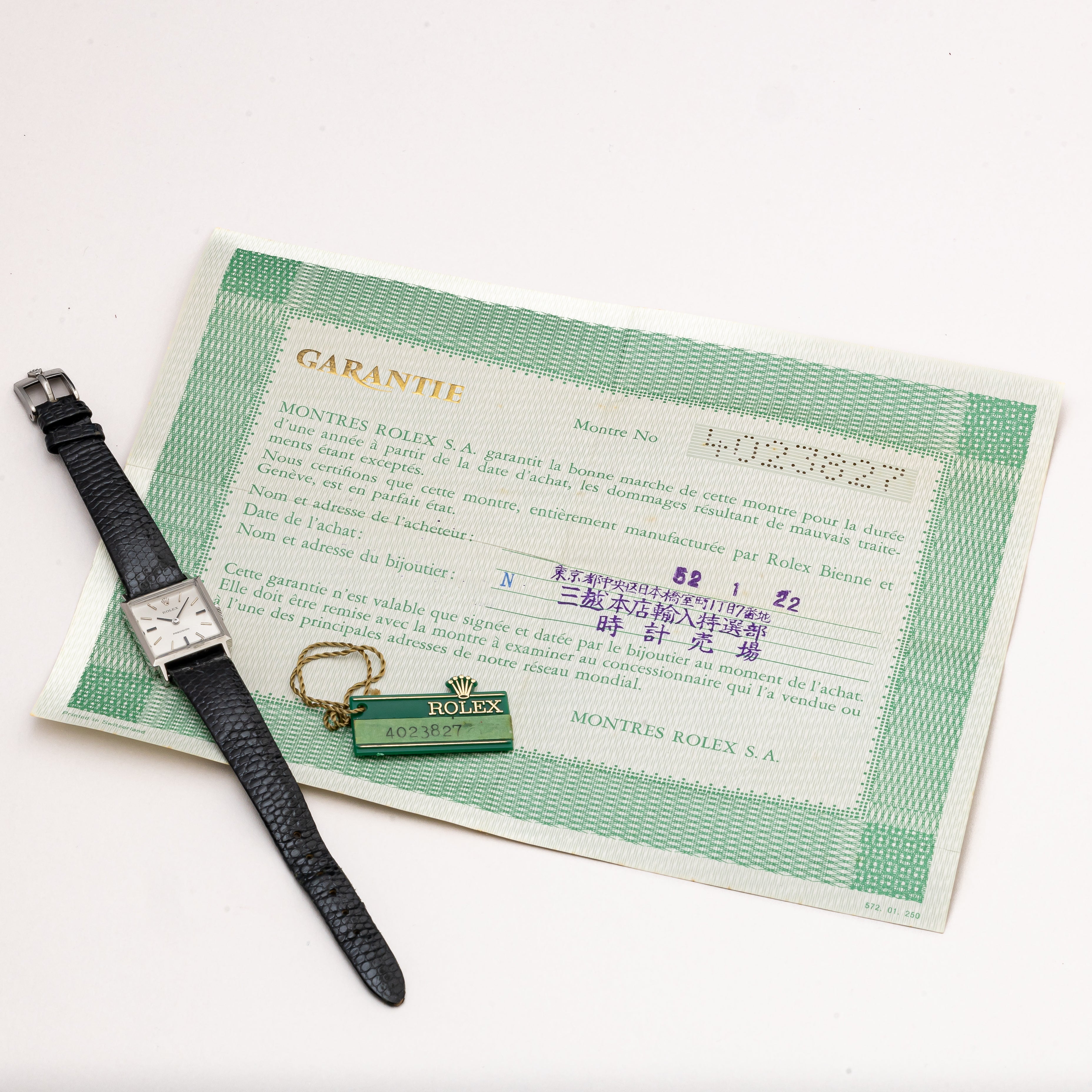 ロレックス レディース 1975年製 スクエア 手巻き Ref.2611 ギャラ、タグ付き