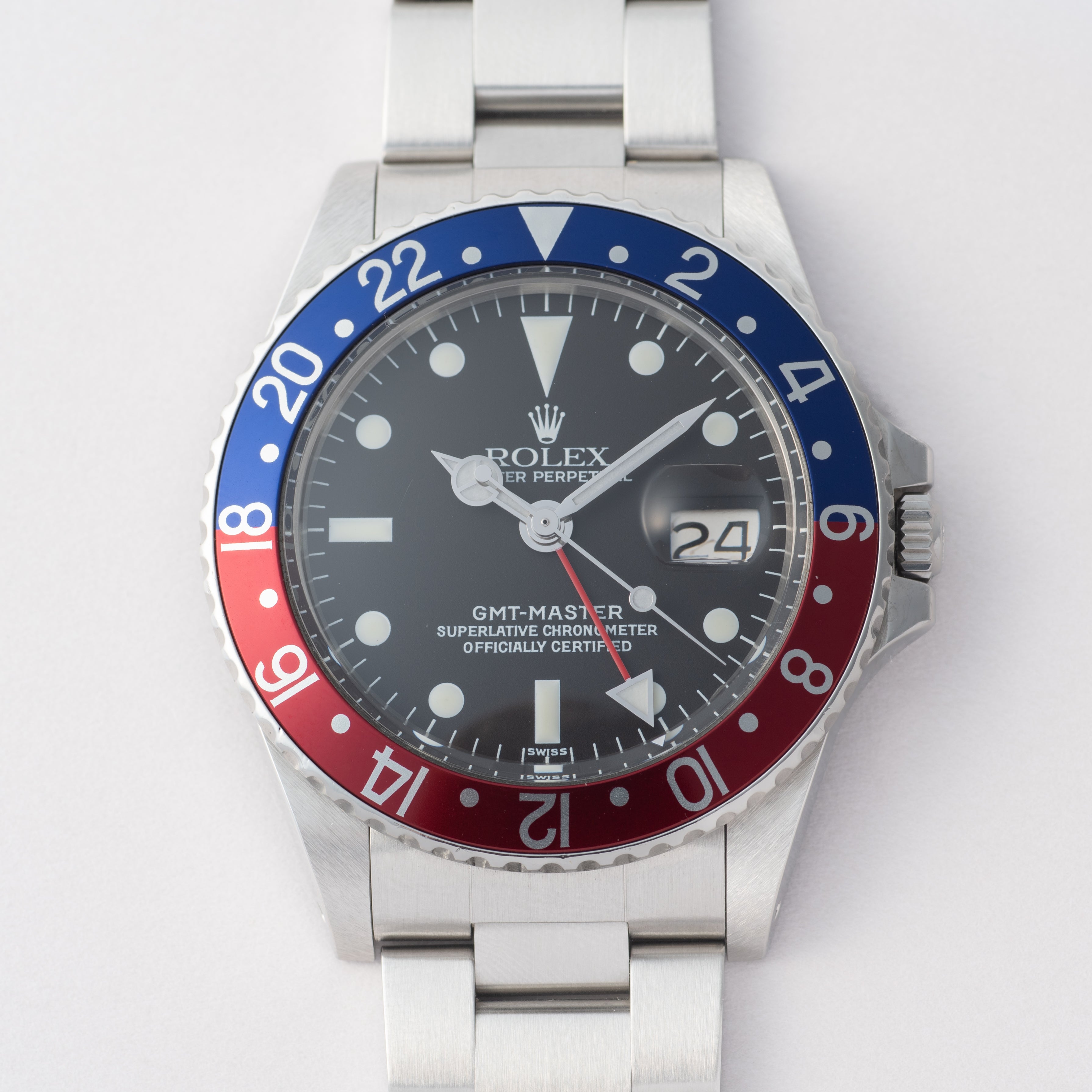 ロレックス GMTマスター ペプシベゼル オールニュー1968年製 Ref.1675 箱、国際サービス保証書付き