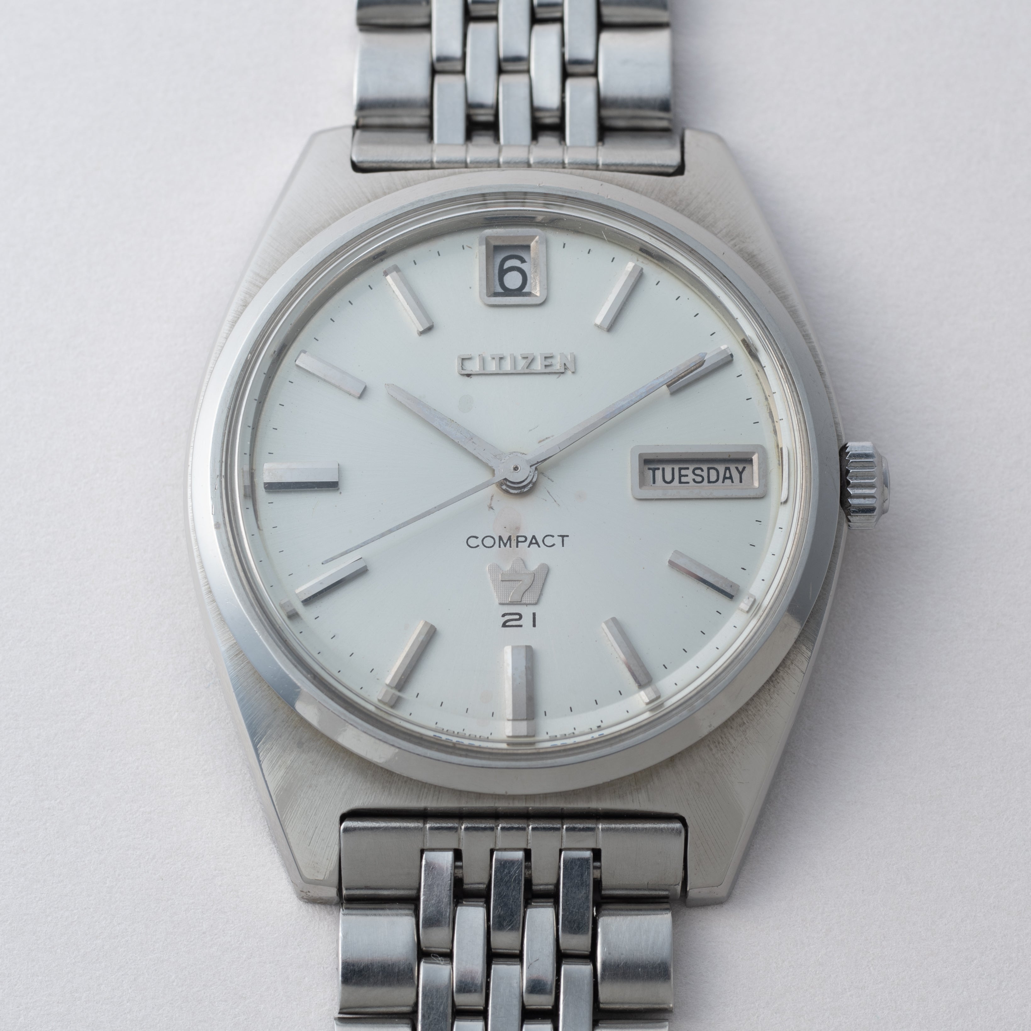 シチズン オートデーター コンパクト7 1967年製 自動巻き 純正ステンレスブレス